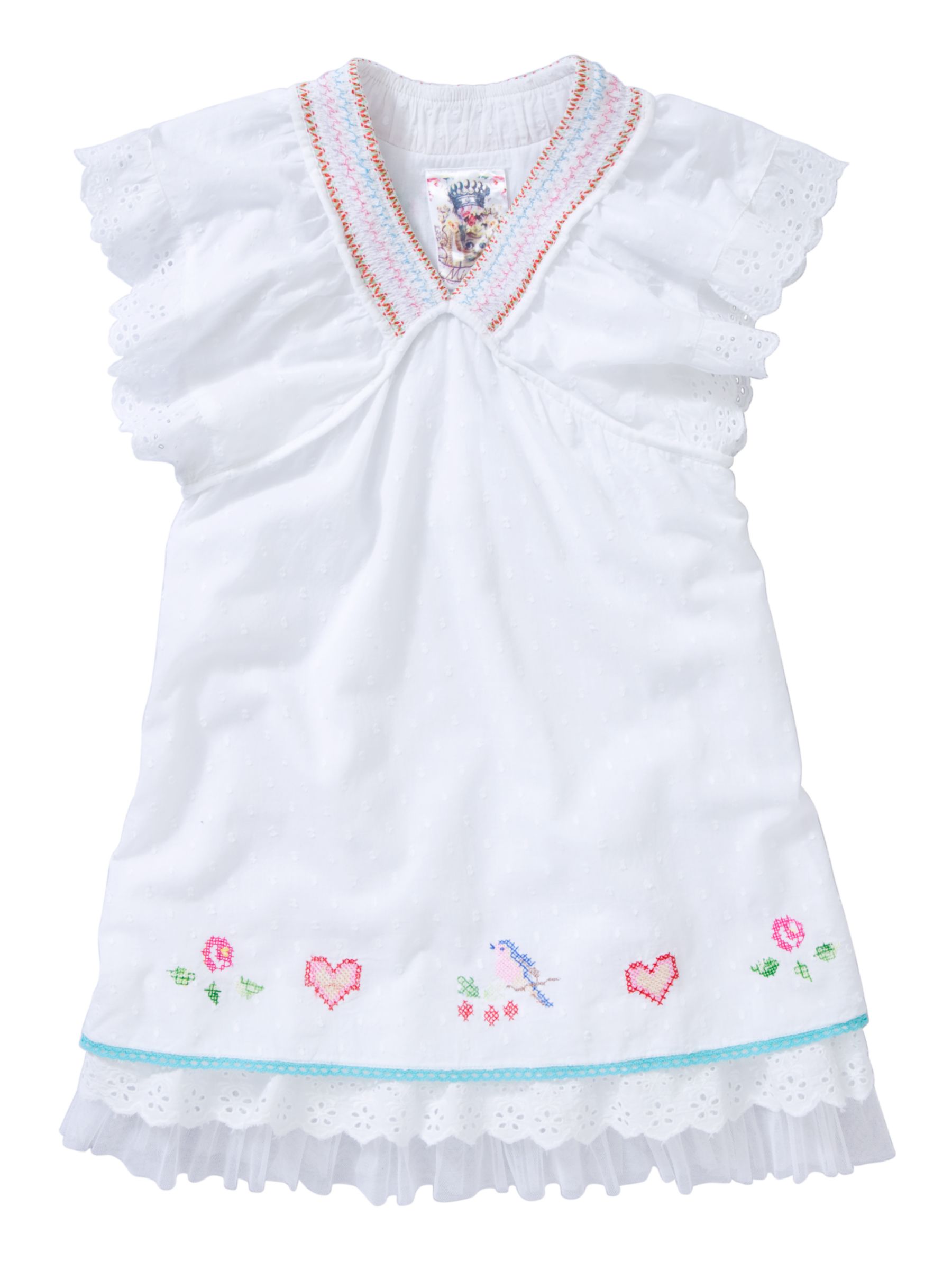 Mim-Pi Embroidered Blouse, White, 7 years