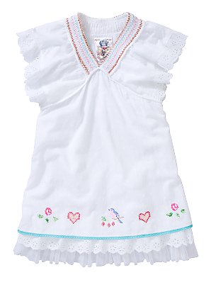 Mim-Pi Embroidered Blouse, White, 5 years