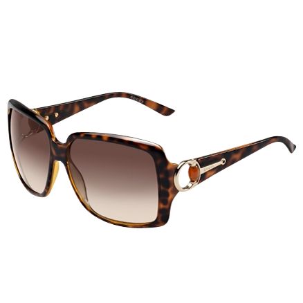 Gucci Large Square Ladies Logo Sunglasses, Tortoiseshell