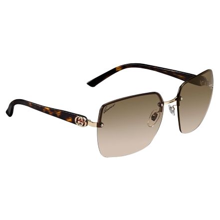 Gucci Women's Rimless Logo Sunglasses, Tortoiseshell at John Lewis