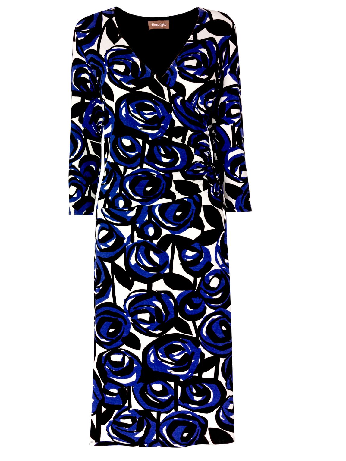 Phase Eight Jackson Print Dress, Blue/black, 8