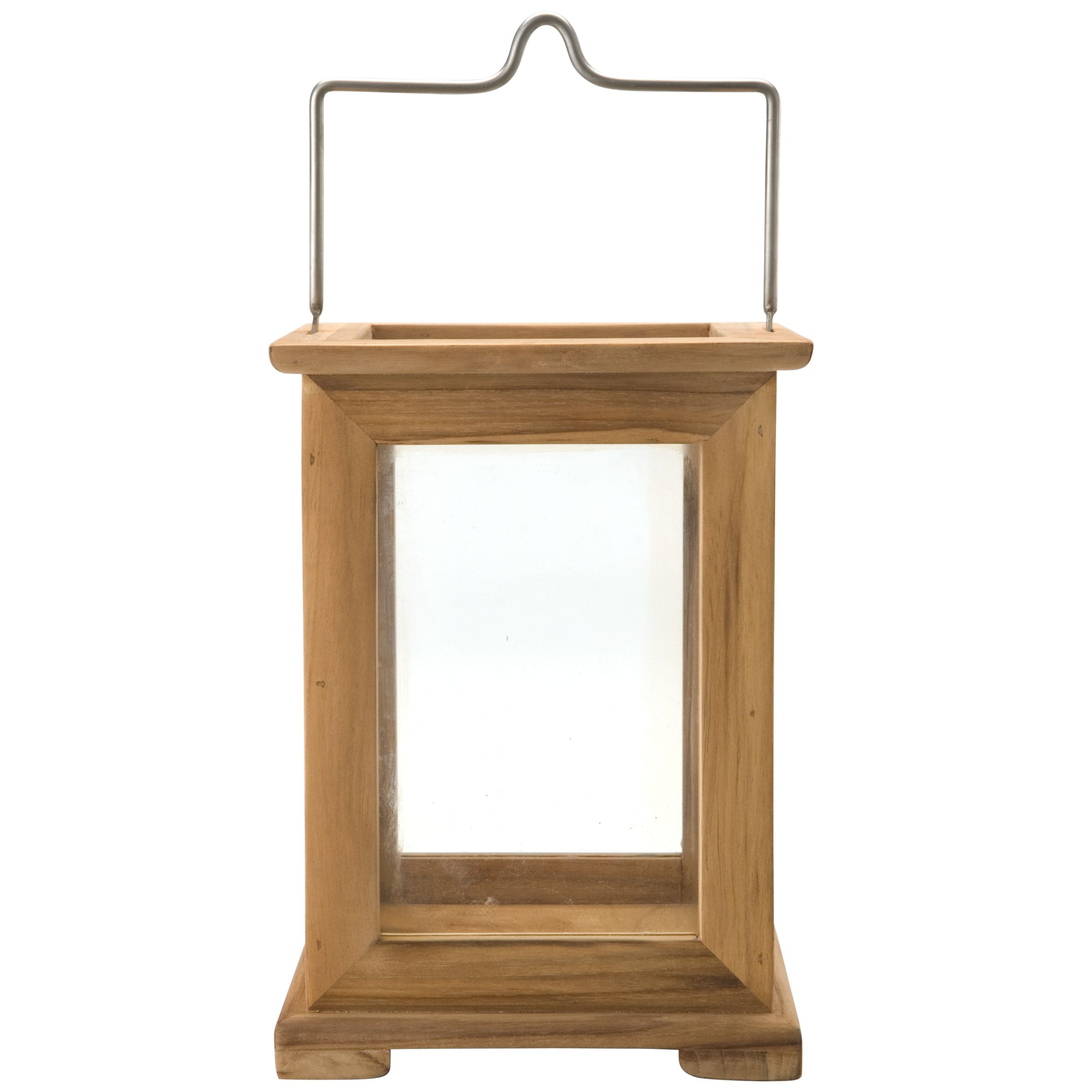 John Lewis Teak and Glass Lantern, Medium