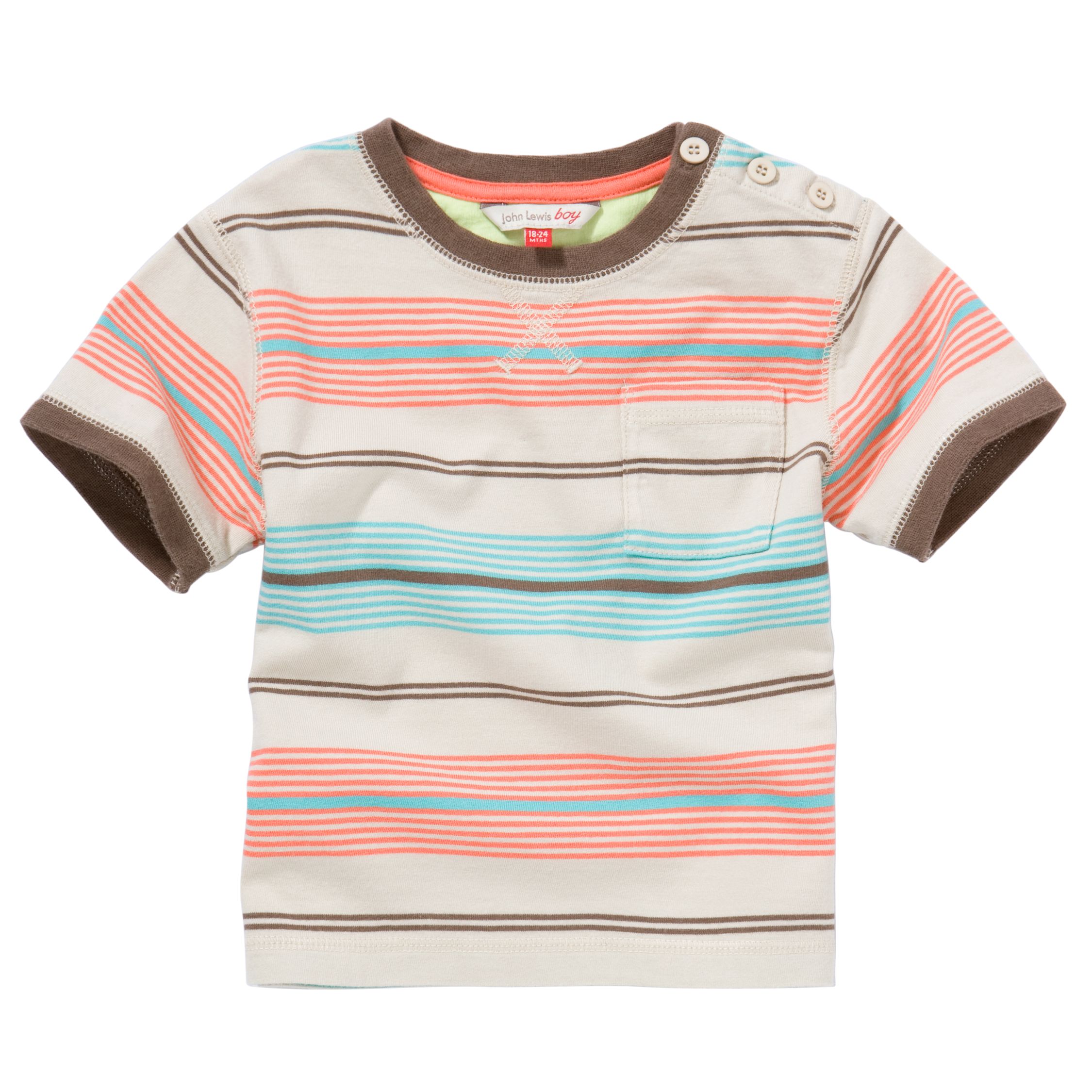 John Lewis Boy Bold Stripe T-Shirt,
