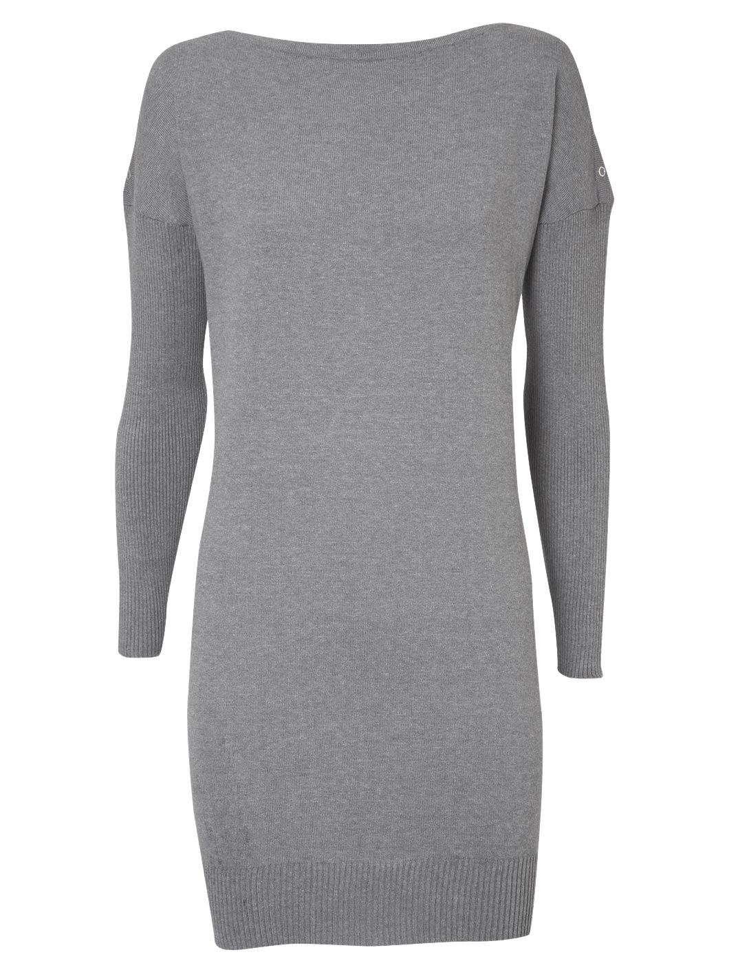 Oasis Pop Stud Shoulder Tunic Top, Pale Grey, L