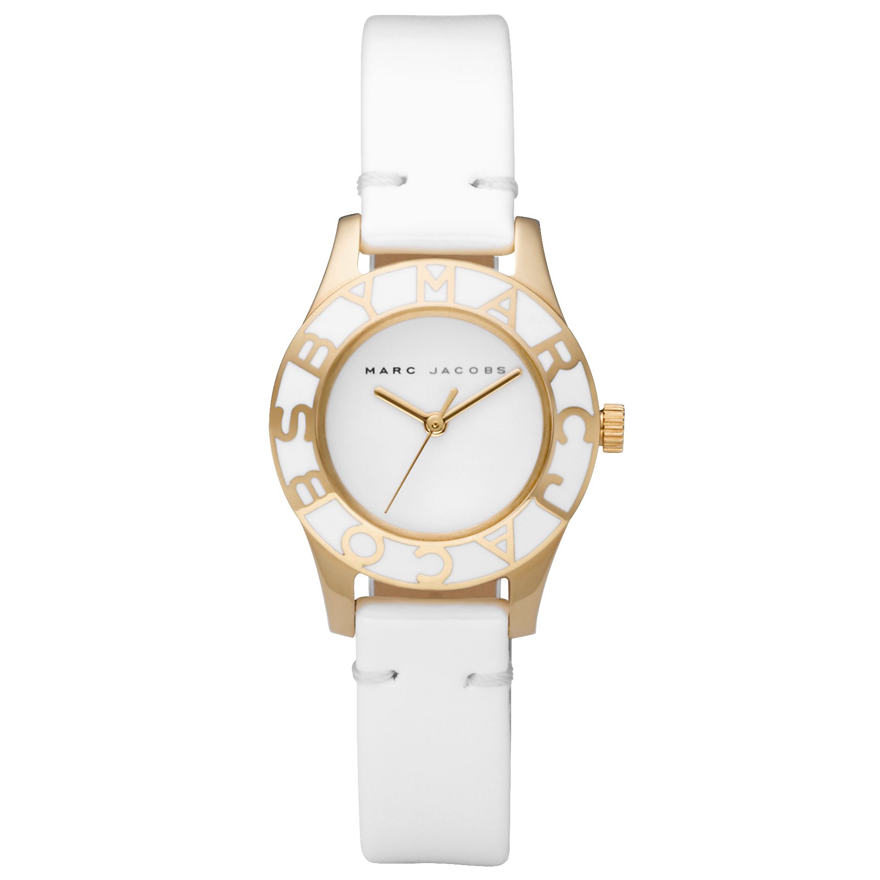 Marc by Marc Jacobs MBM1100 Ladies White Round Leather Strap Watch, White