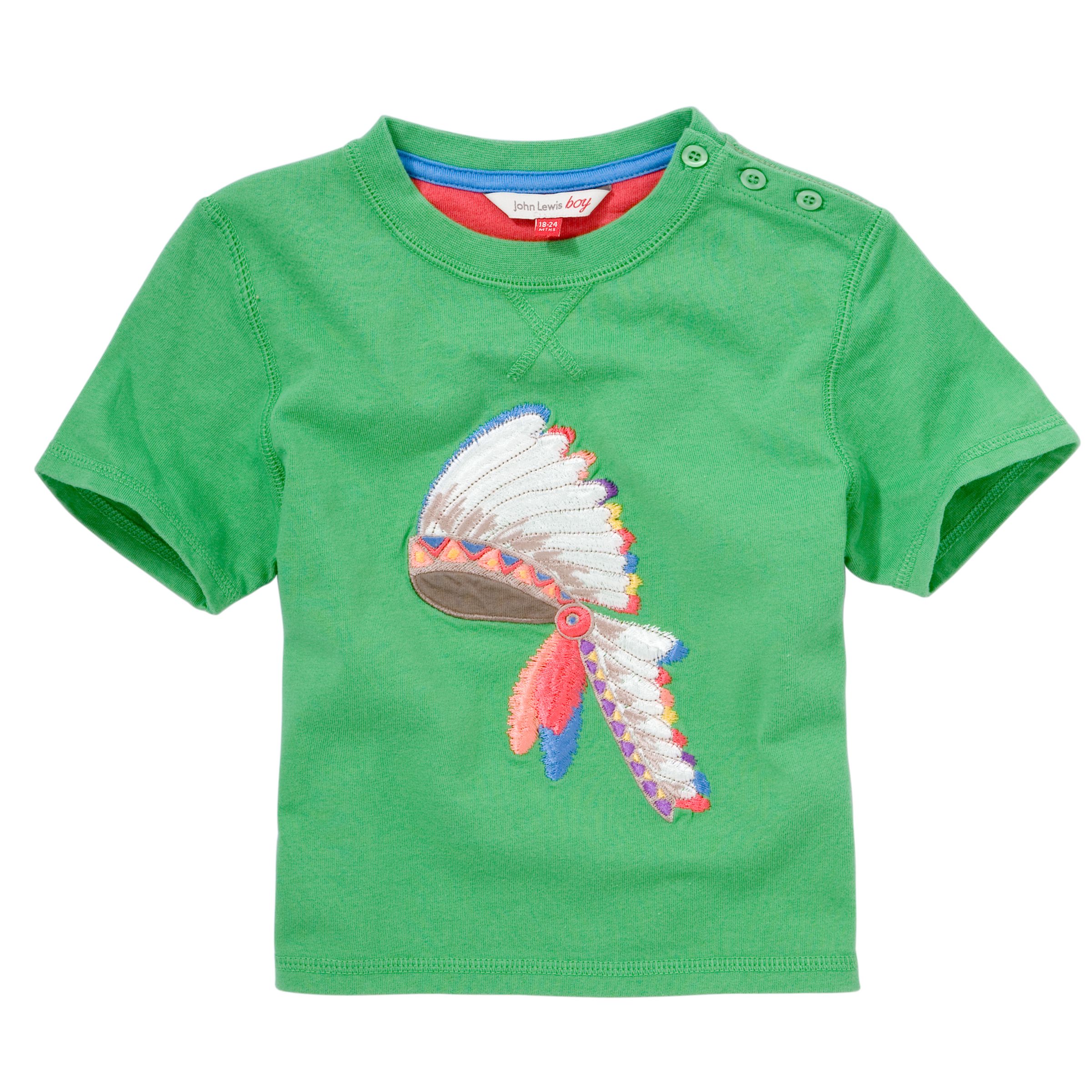 John Lewis Boy Feather Indian Hat Print T-Shirt,