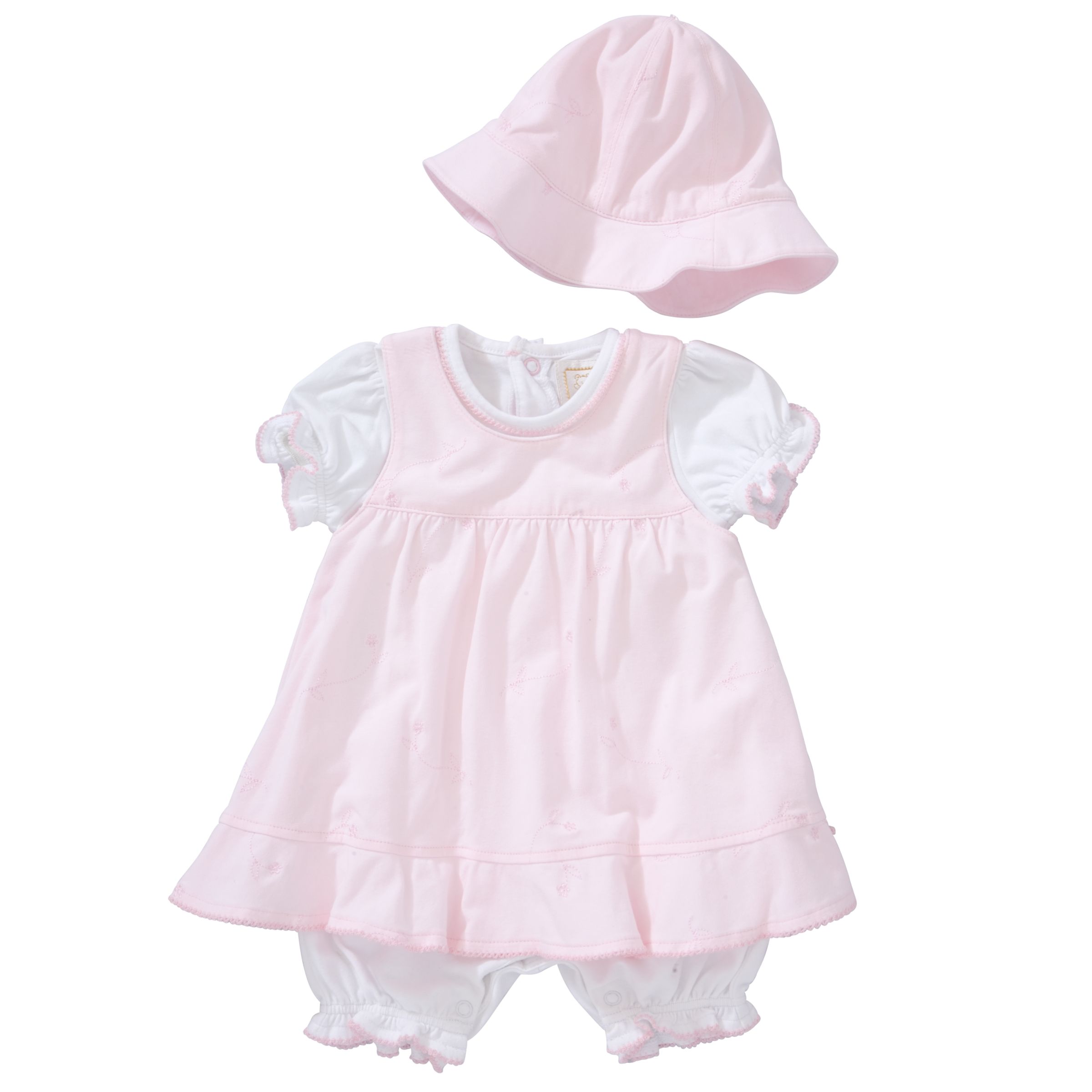 Emile et Rose 2 in 1 Dress Romper with Hat Pink 9 12 months