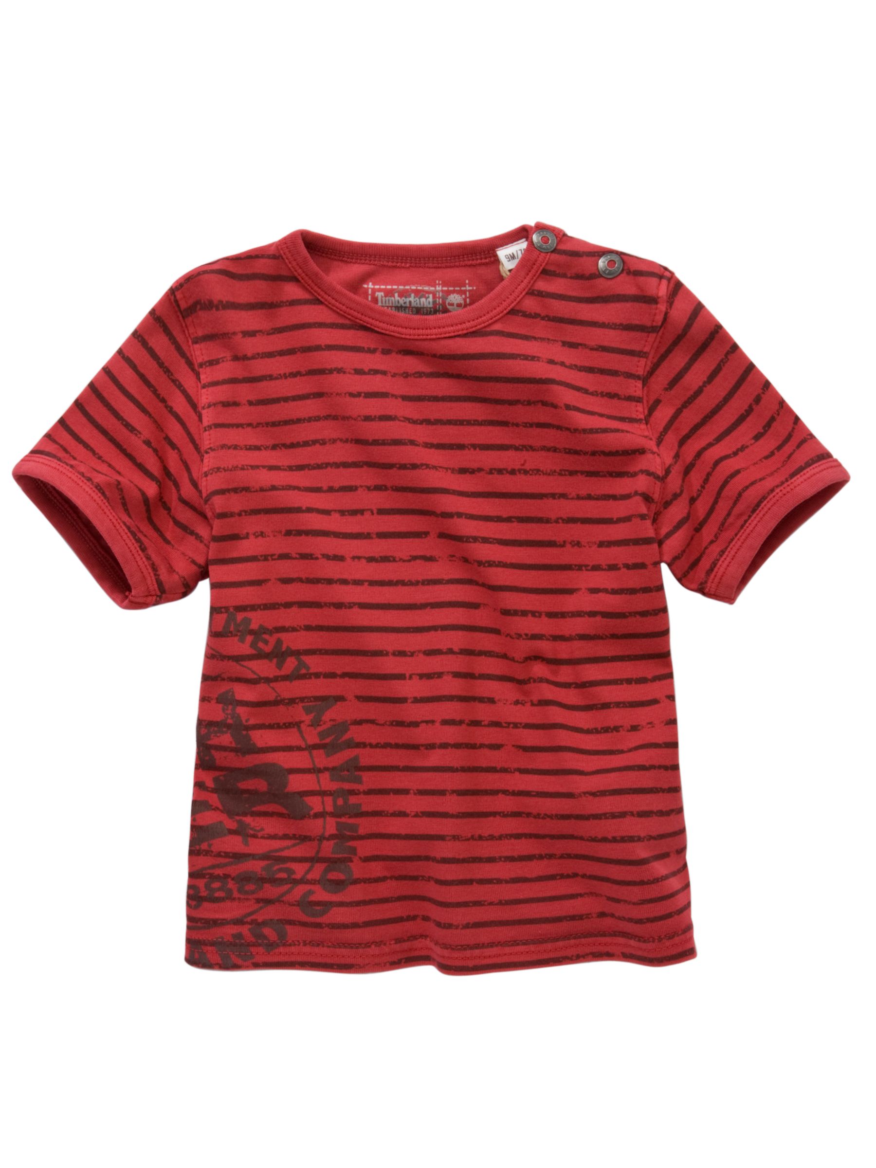 Timberland Stripe Short Sleeve T-Shirt, Red