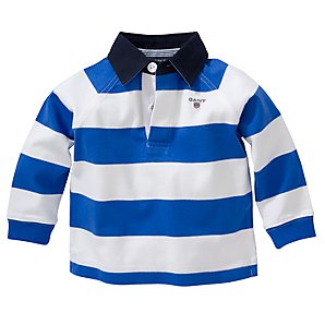 Gant Stripe Rugby Shirt, Blue / White, 6-9 months