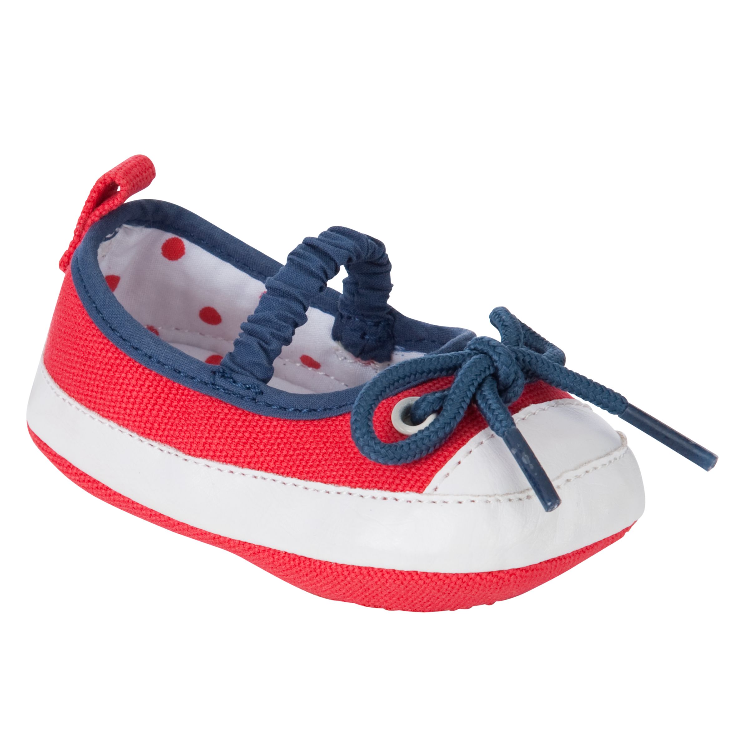  John Lewis Canvas Pump Shoes, Red, 3-6 months 