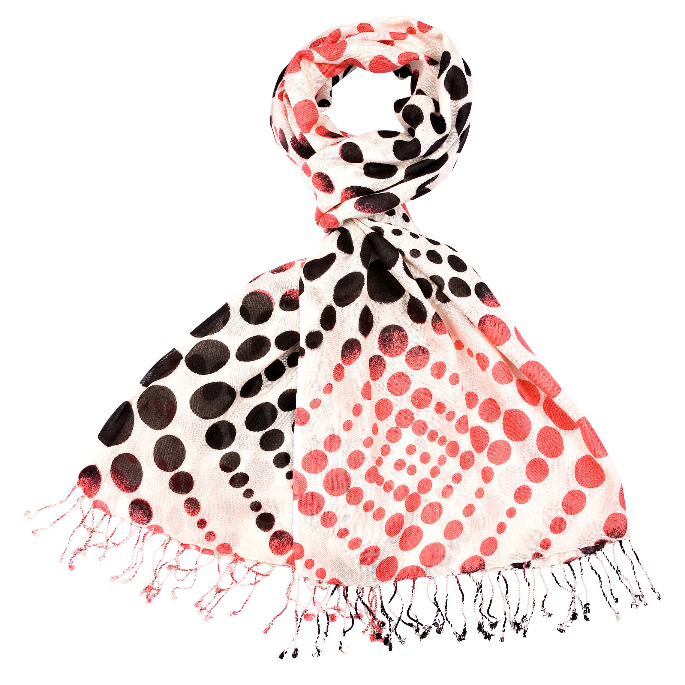 East Polka Dot Print Scarf, Coral