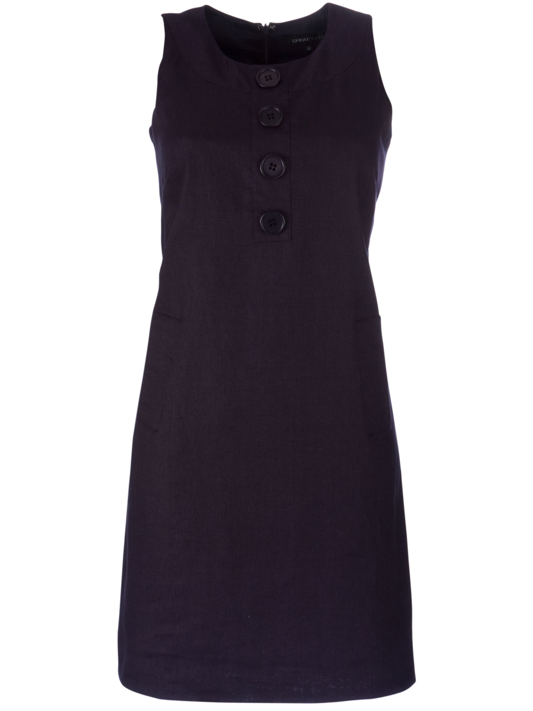 Great Plains Sleeveless Button Front Linen Dress, Midnight