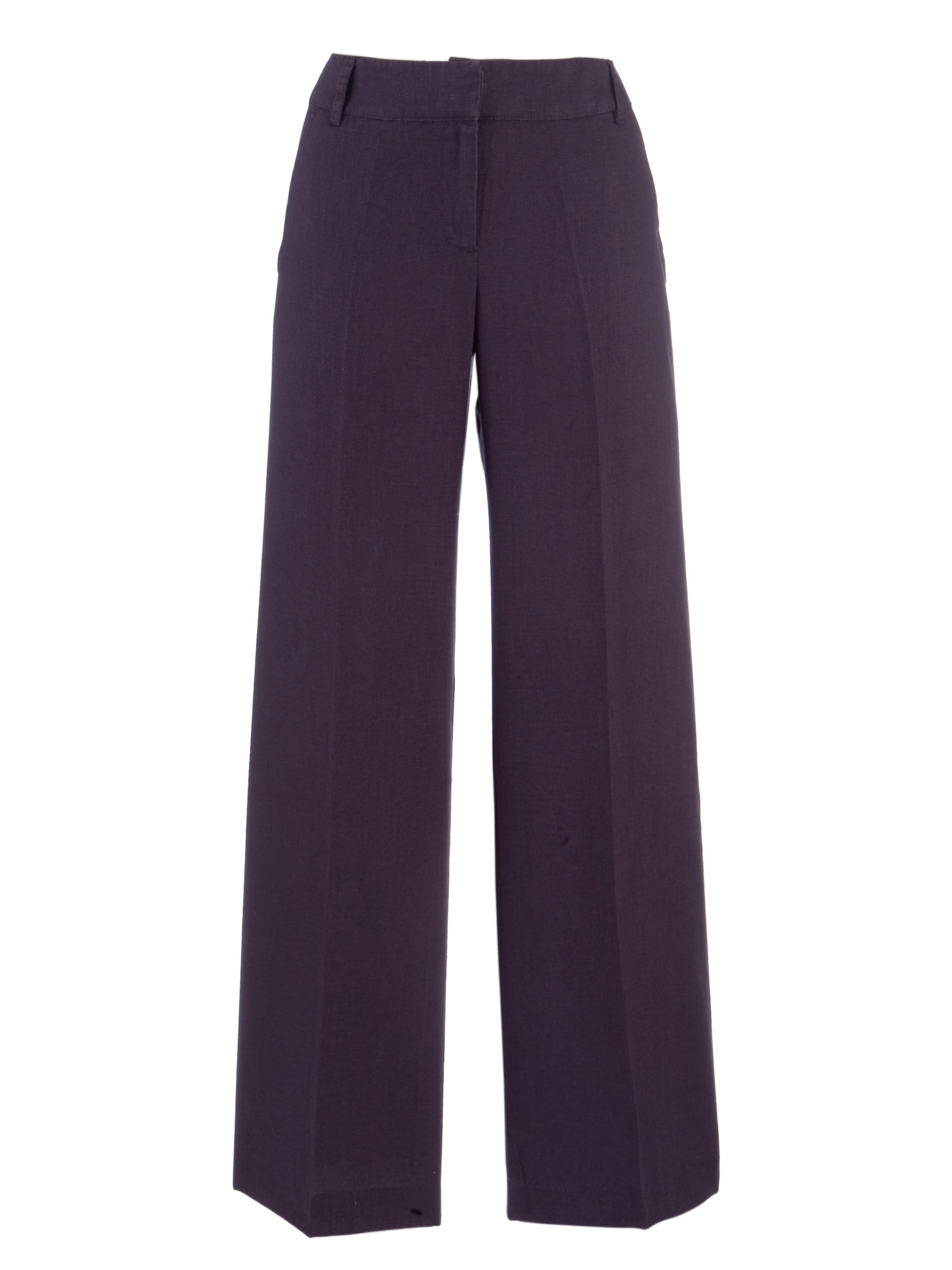 Great Plains Wide Leg Hopsack Linen Trousers, Navy