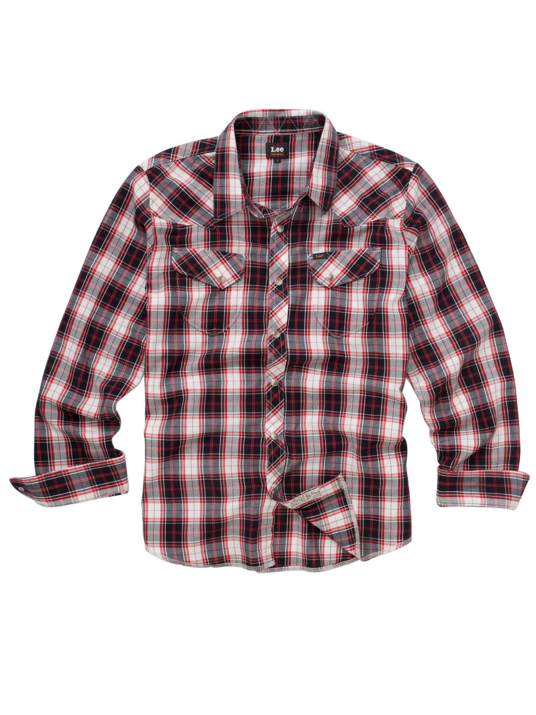 Lee Wilbur Check Shirt, Red/Black, M