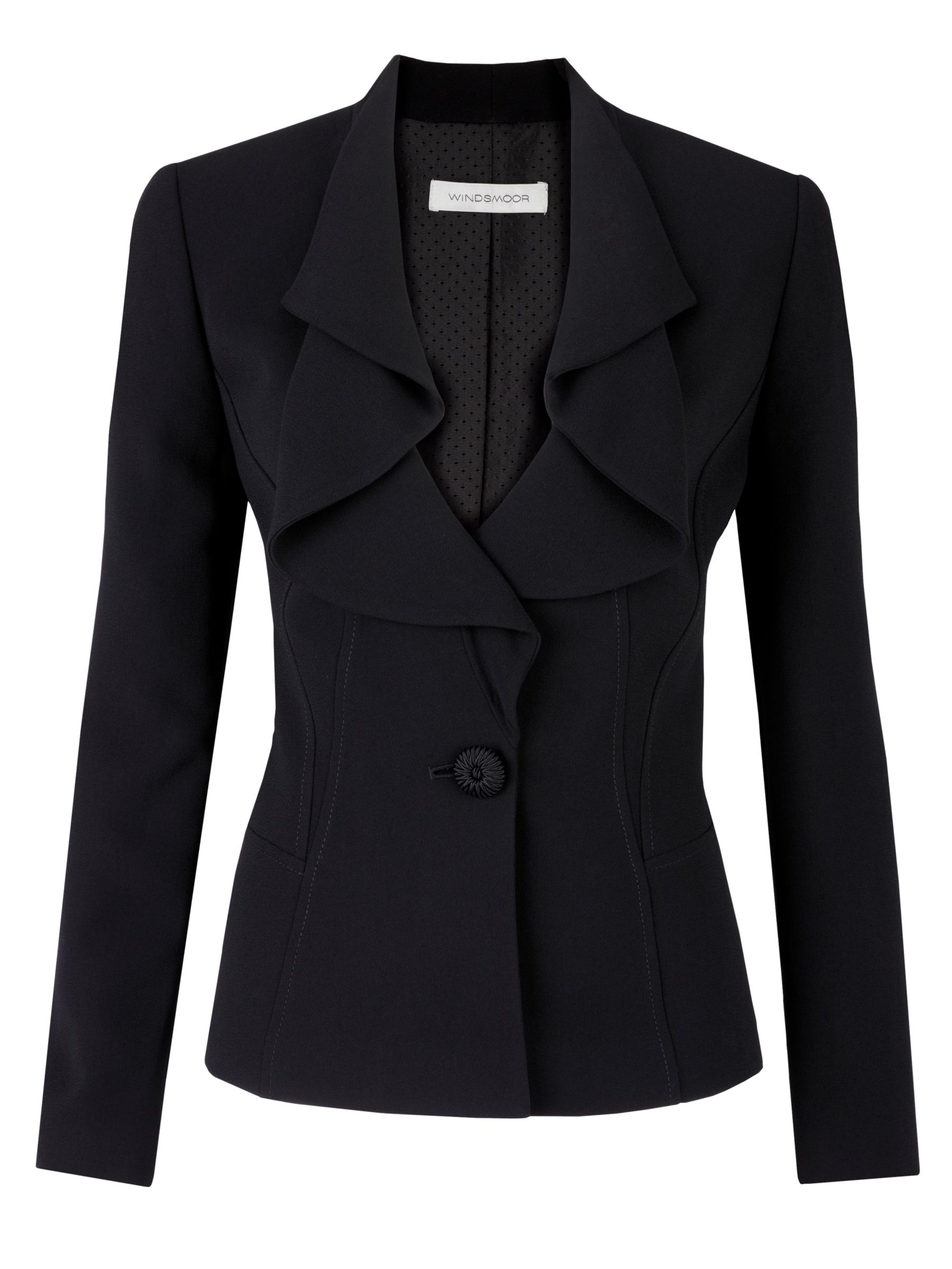 Windsmoor Semi-Fitted Waterfall Jacket, Black, 16