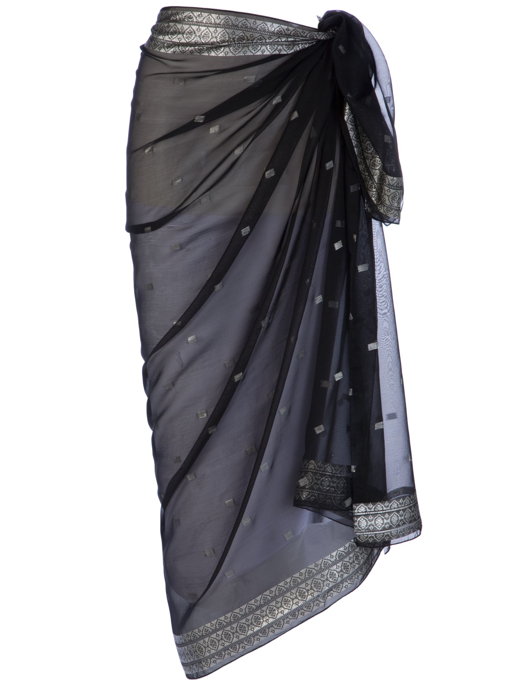 John Lewis Threaded Sarong , Black/Gold
