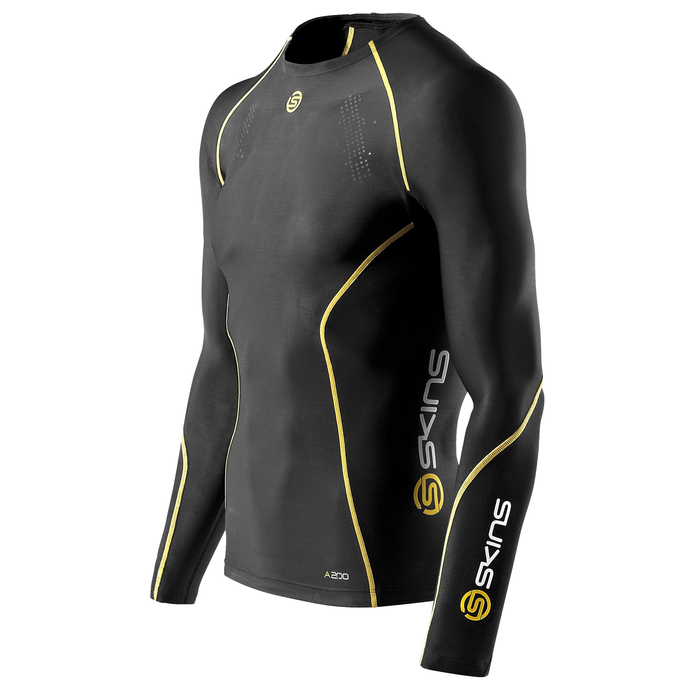 Skins Men's Compression Long Sleeve Top, Black