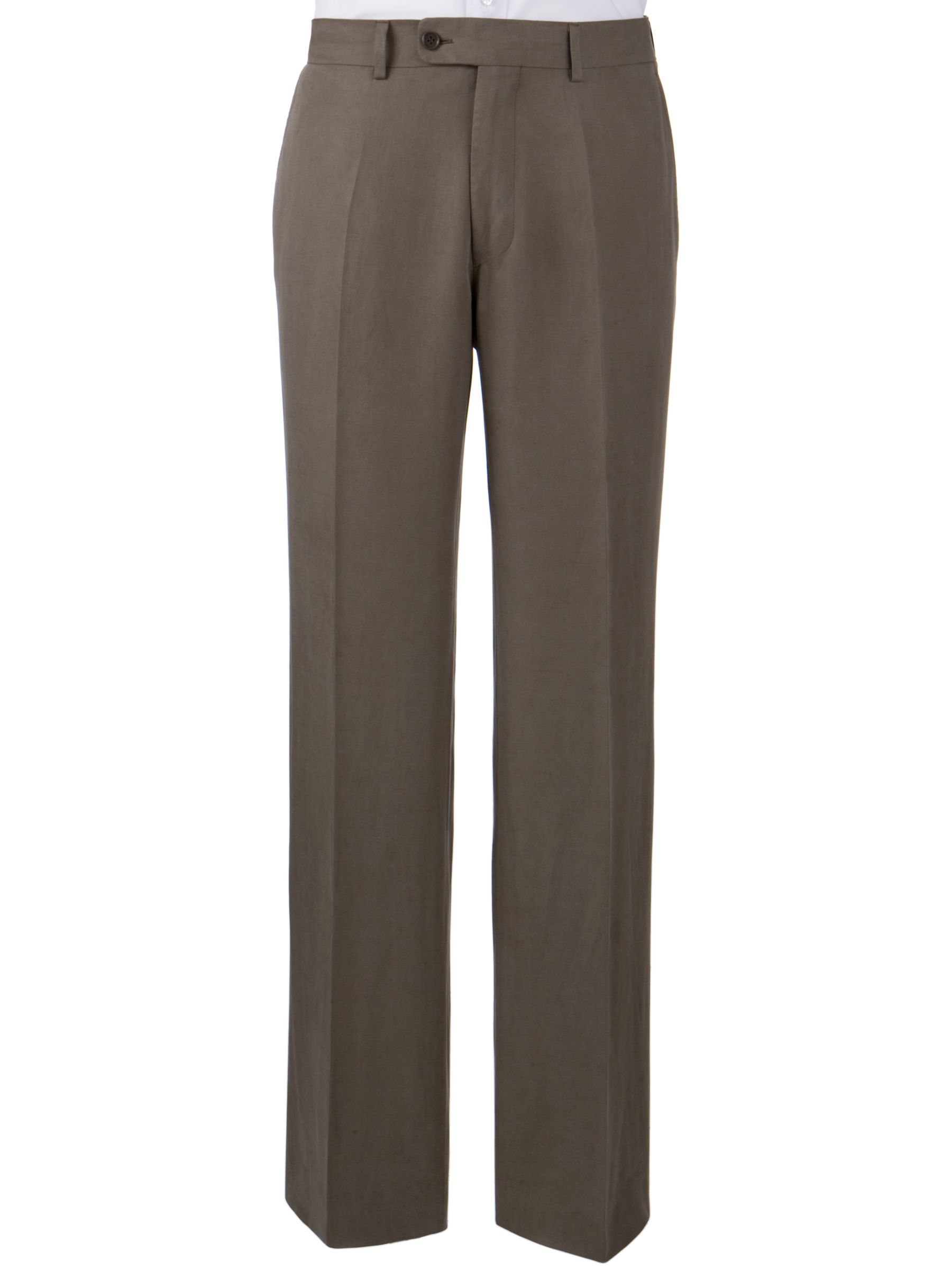 John Lewis Silk Linen Suit Trousers, Mink, 34R