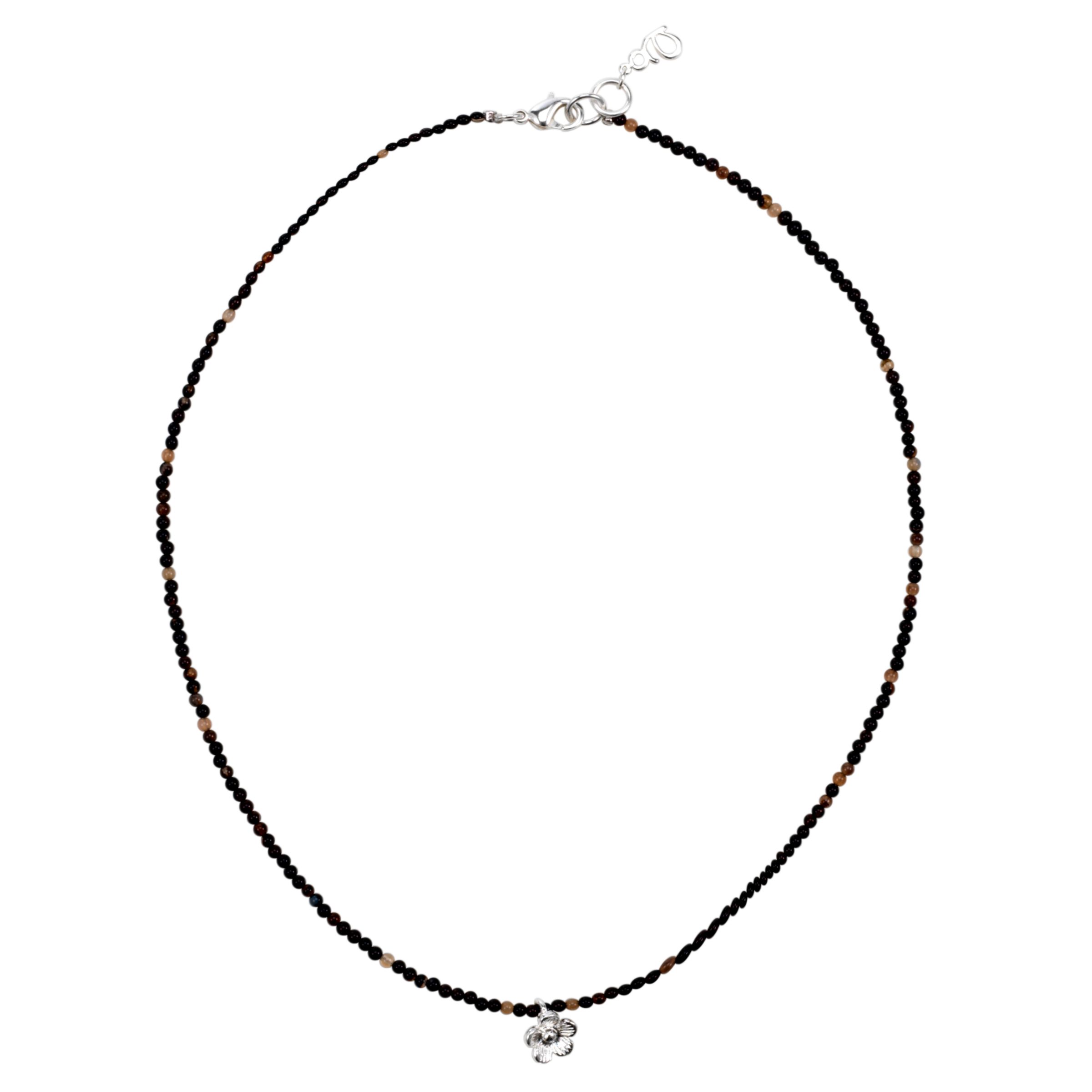 Ã…ska Scandinavia Black Madeira Flower Necklace