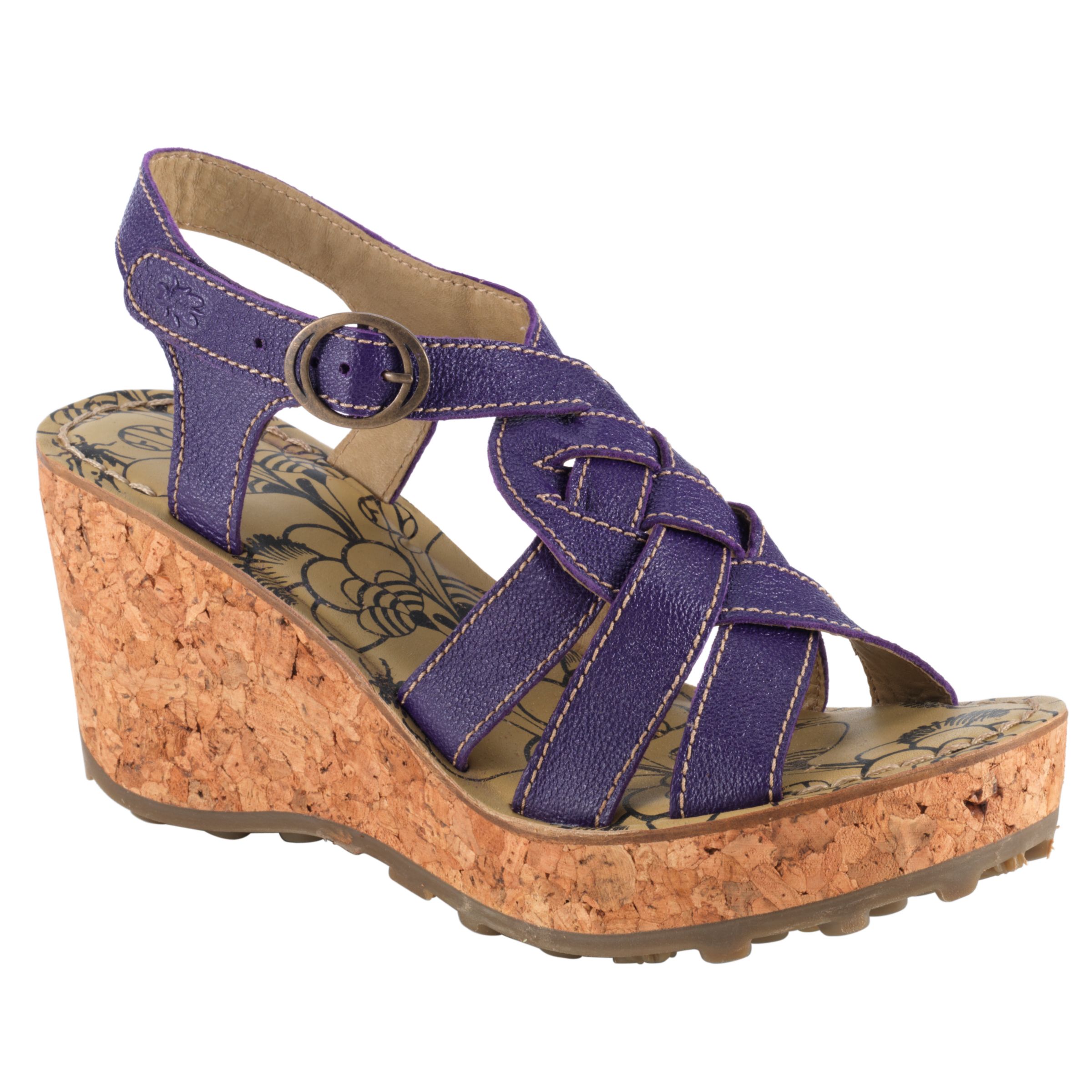 Fly London Grin Wedge Sandals, Purple