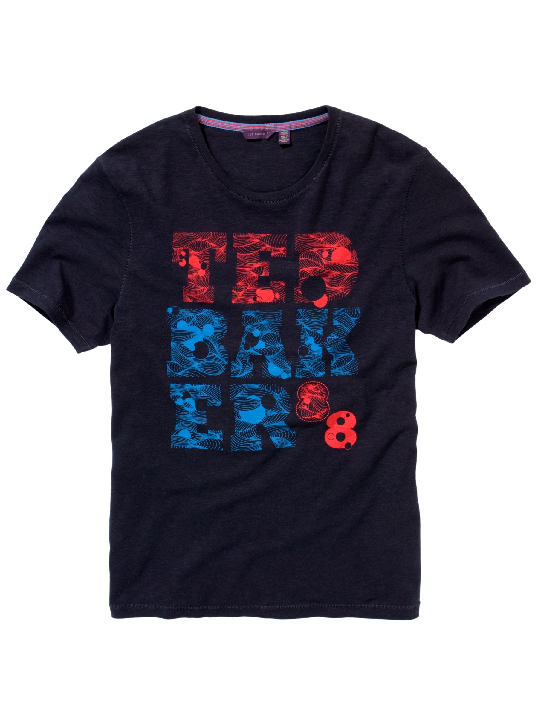 Ted Baker Swirl Brand T-Shirt, Navy , XL