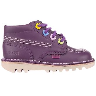 Kickers Curly Ankle Boots, Purple