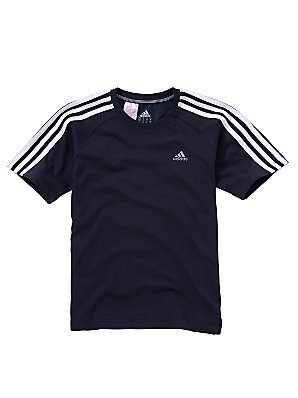 adidas Short Sleeve T-Shirt, Navy/White, 8 years