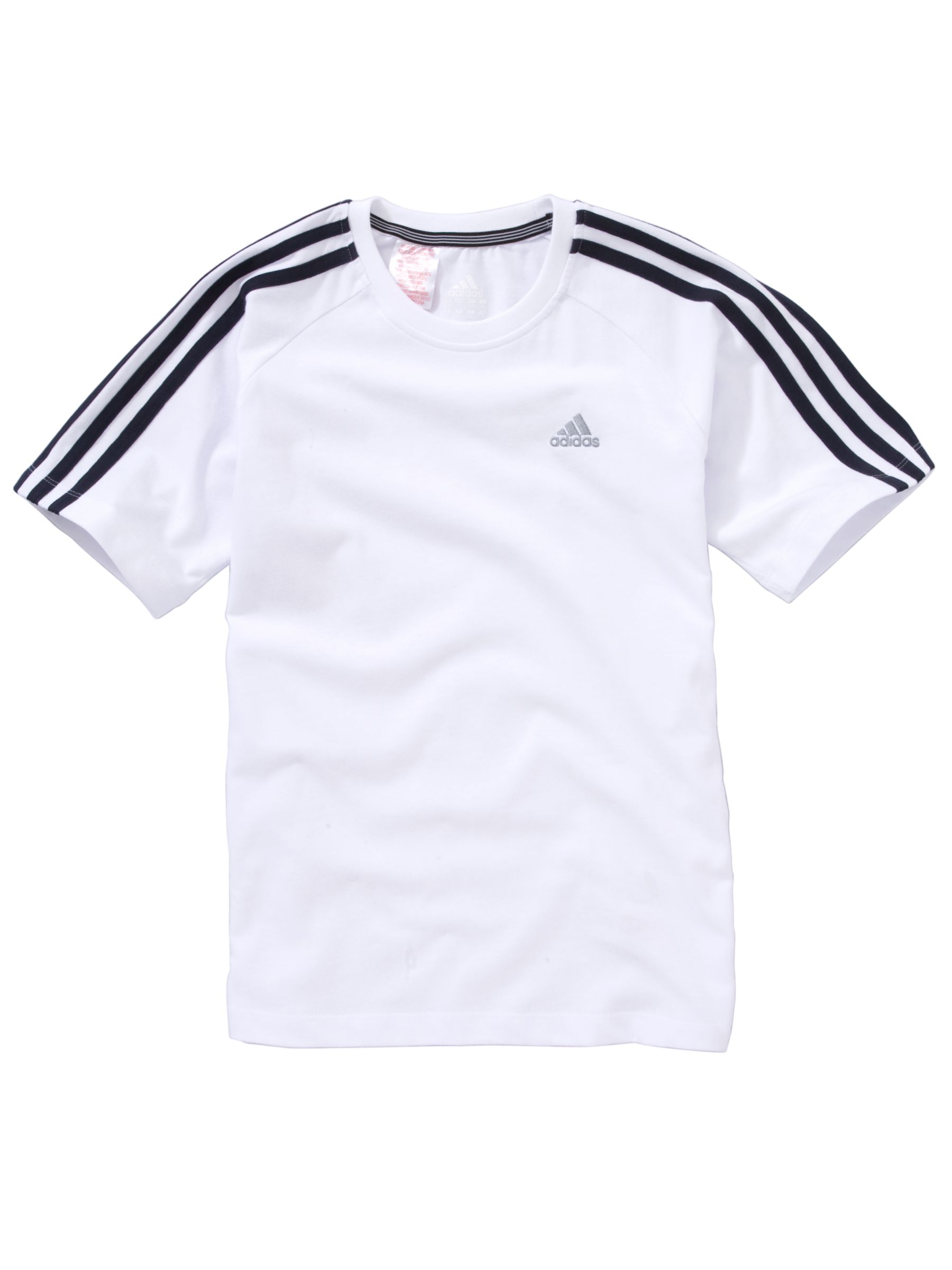 Adidas Short Sleeve T-Shirt, White/Navy, 8 years