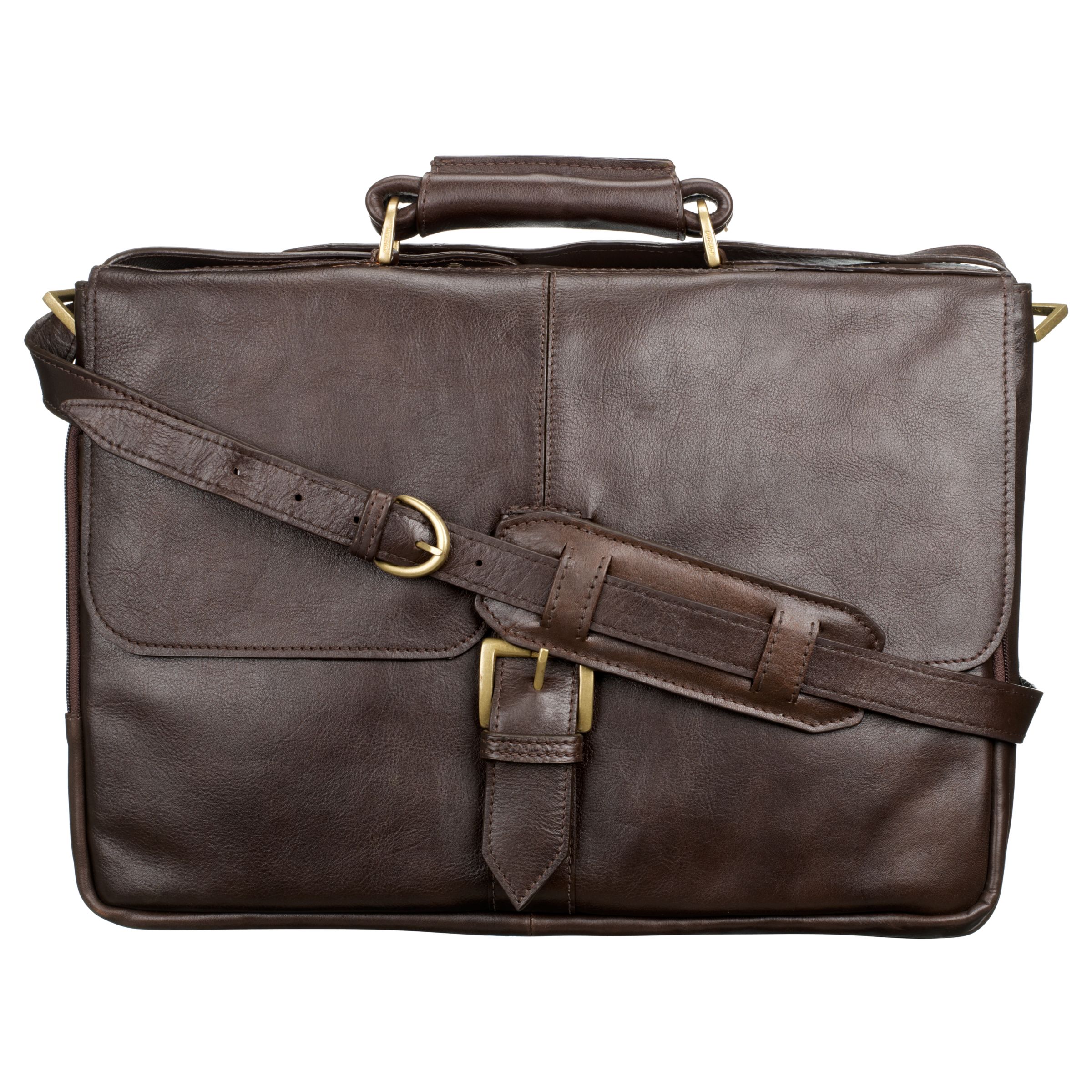 Hidesign Gordon Leather Briefcase, Brown at John Lewis