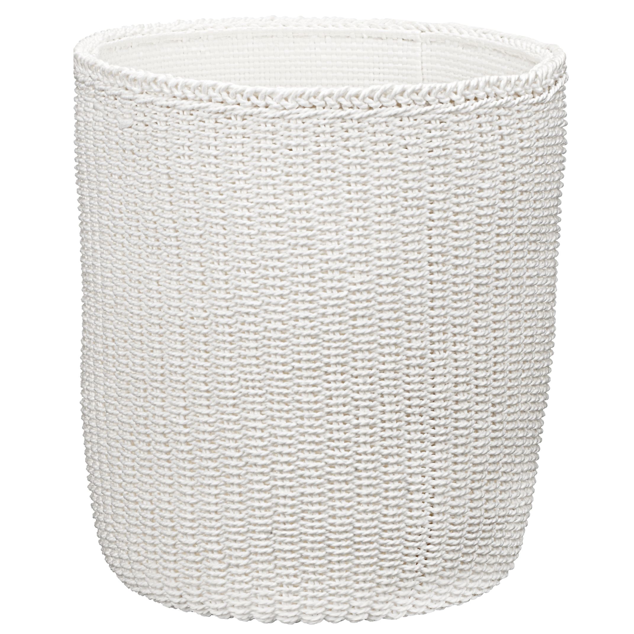 John Lewis Paper Rope Round Basket White Large 32 x 36cm