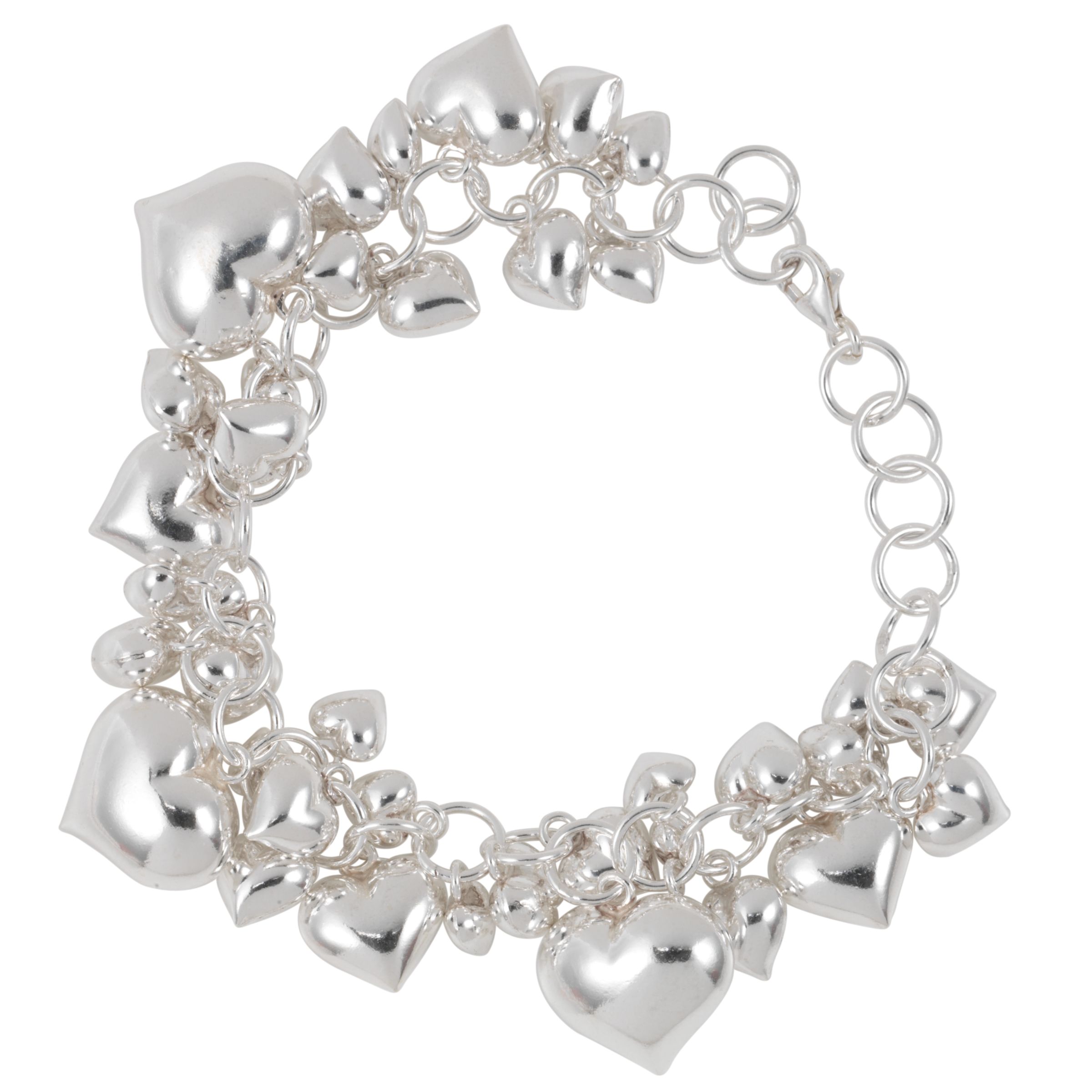 Martick Silver Heart Charm Bracelet at John Lewis