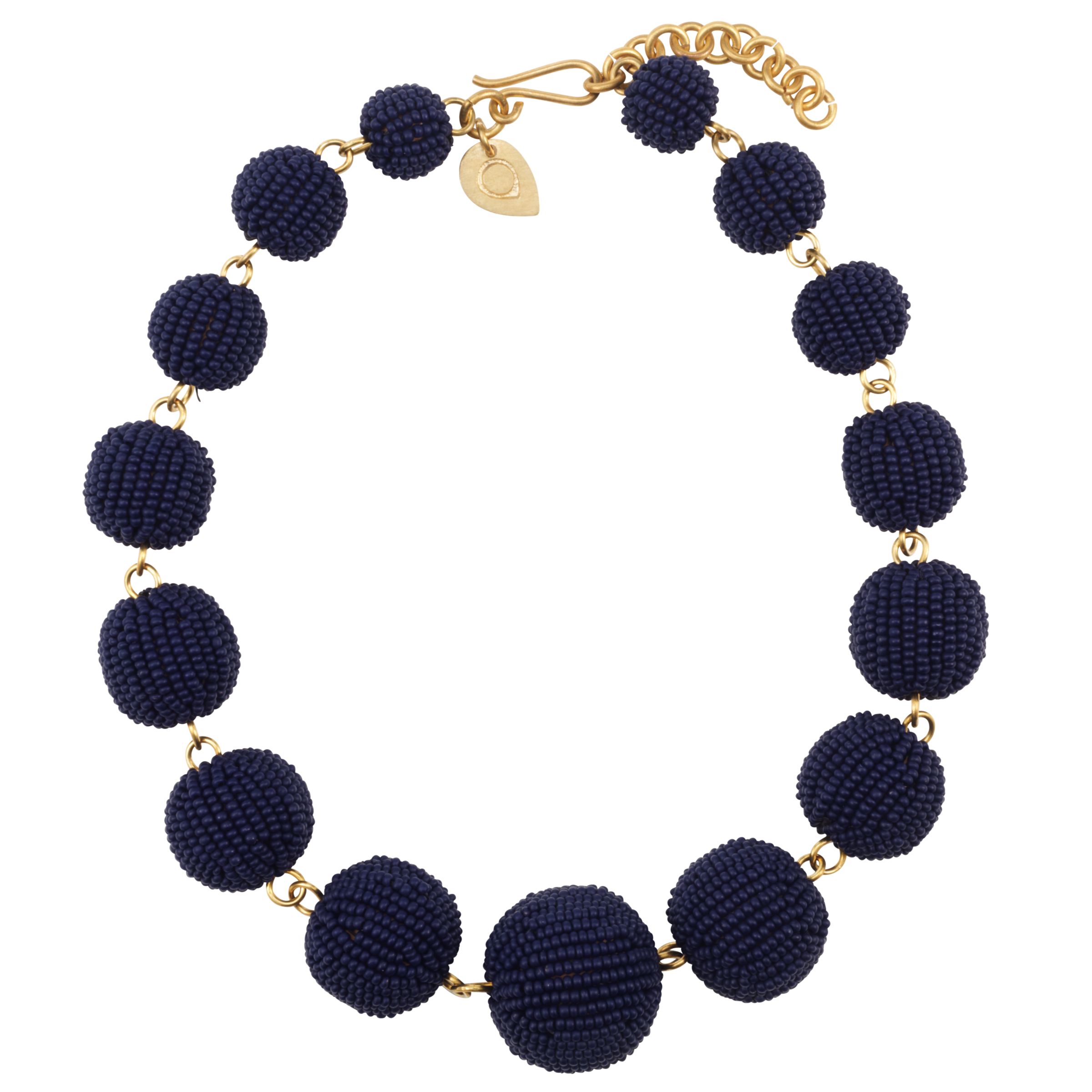 Made Stella Beaded Navy Gold Neckace