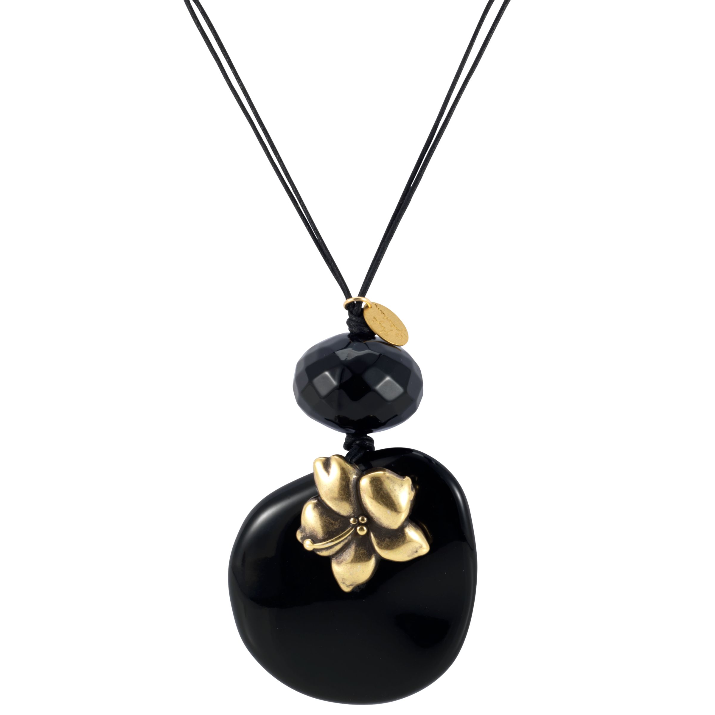 Angie Gooderham Black Pendant Flower Necklace