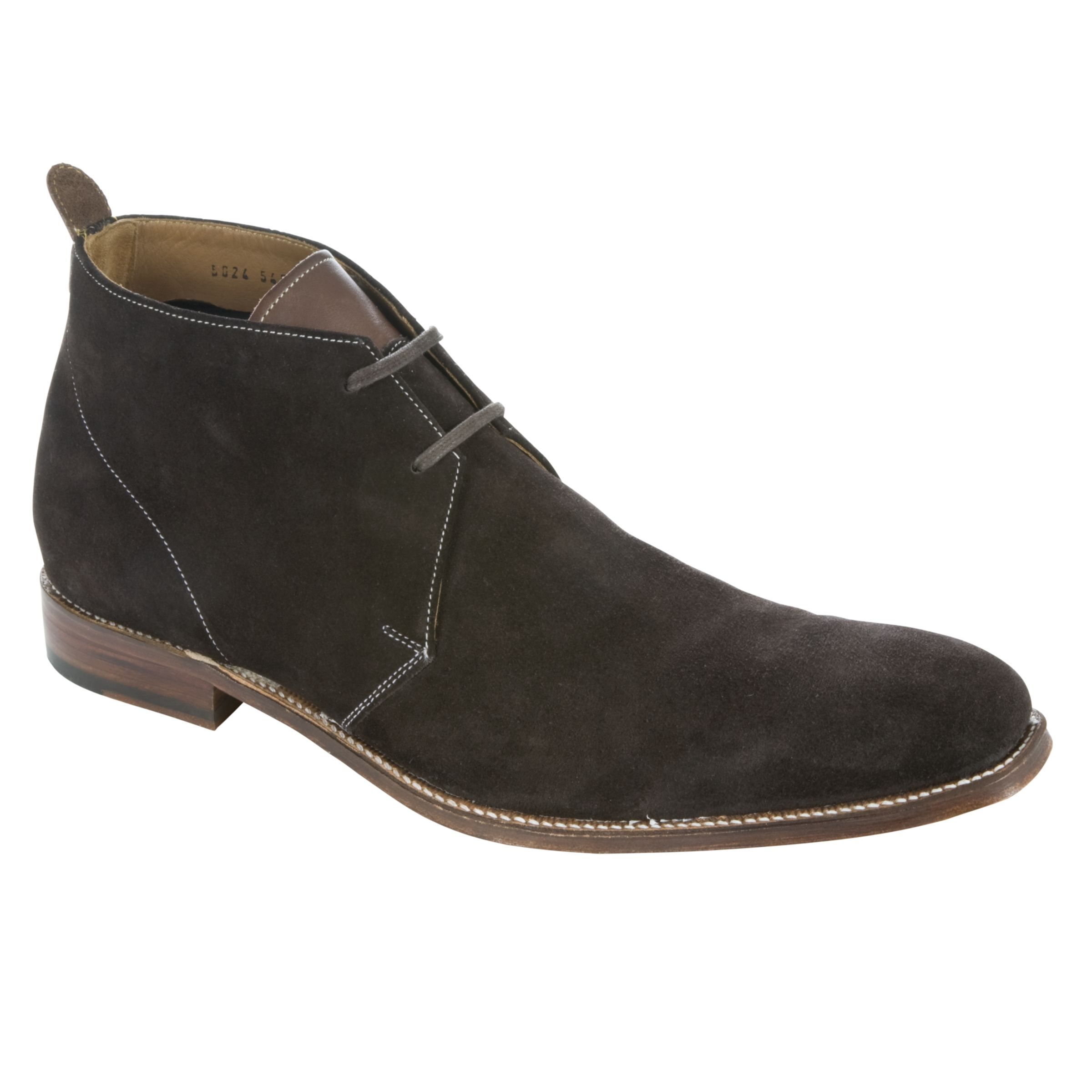 Grenson Smith Suede Lace Up Chukka Boots, Chocolate at John Lewis