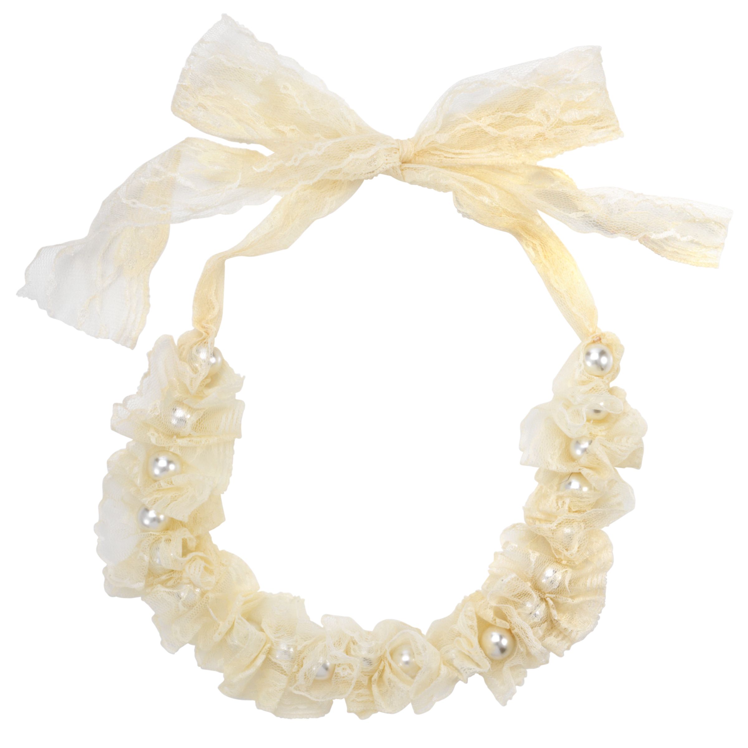 Adele Marie Cream Lace Pearl Necklace