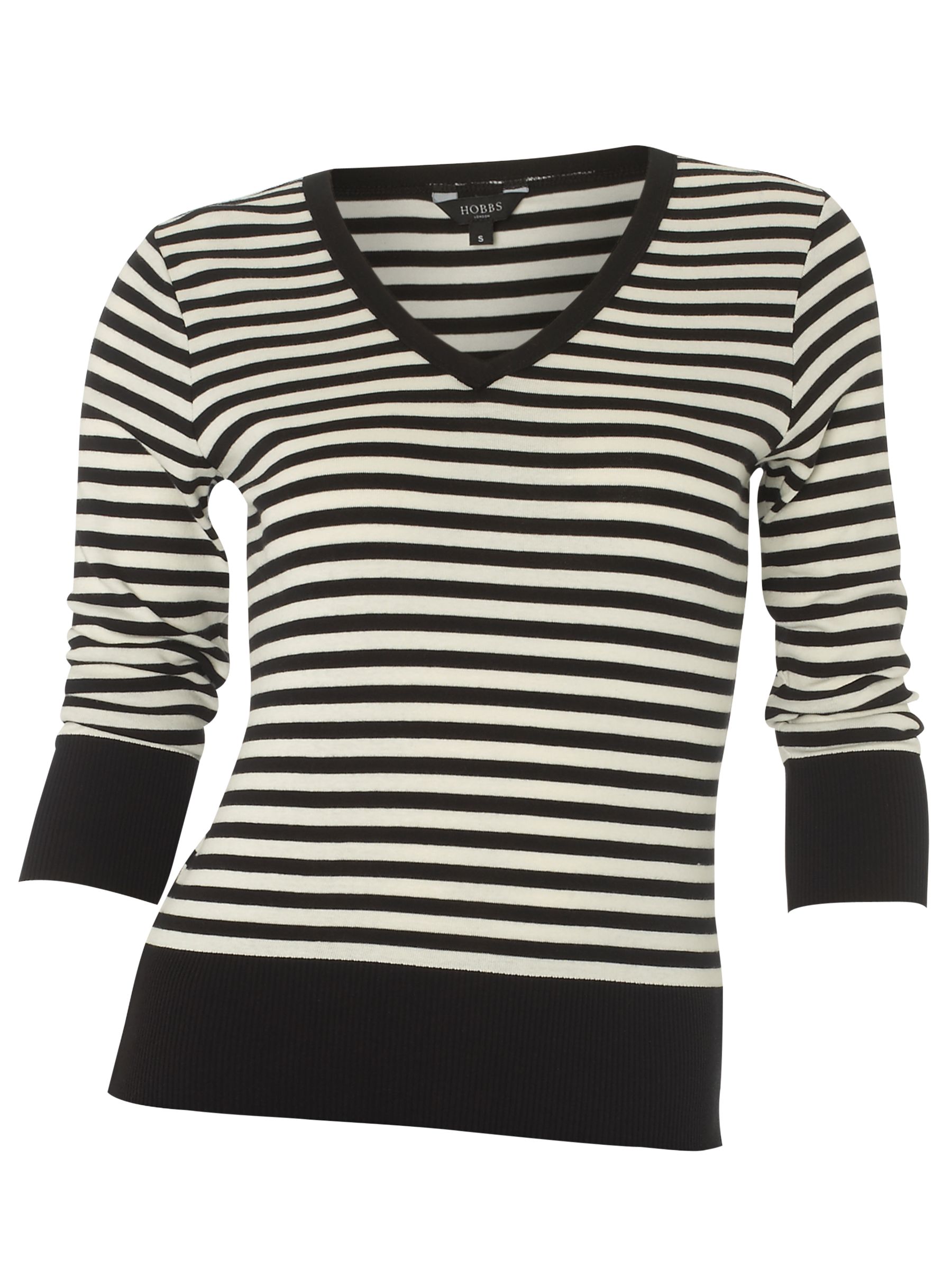Hobbs Dudly V-Neck Jumper, Black/ivory