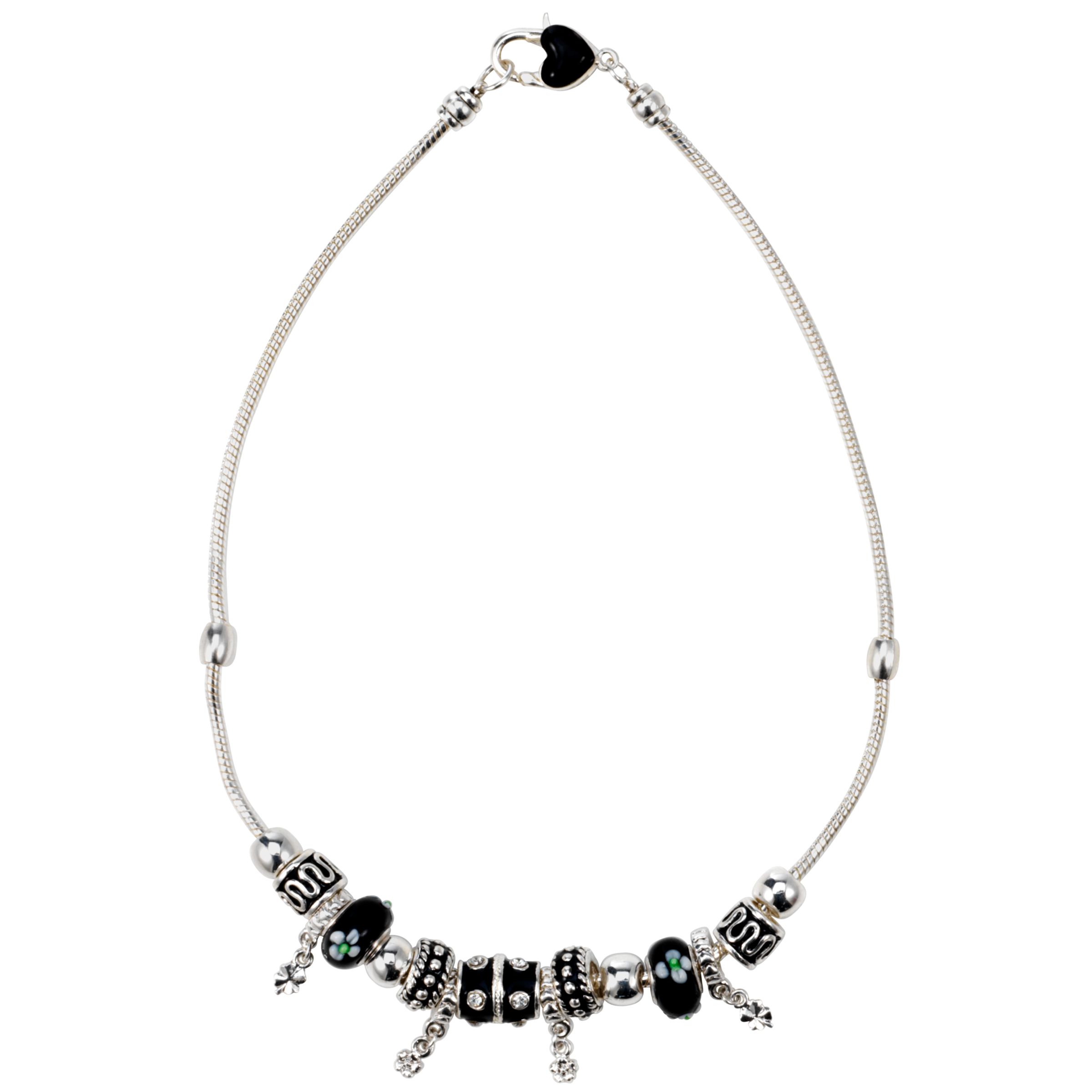 John Lewis Women Black and Crystal Bead Necklace