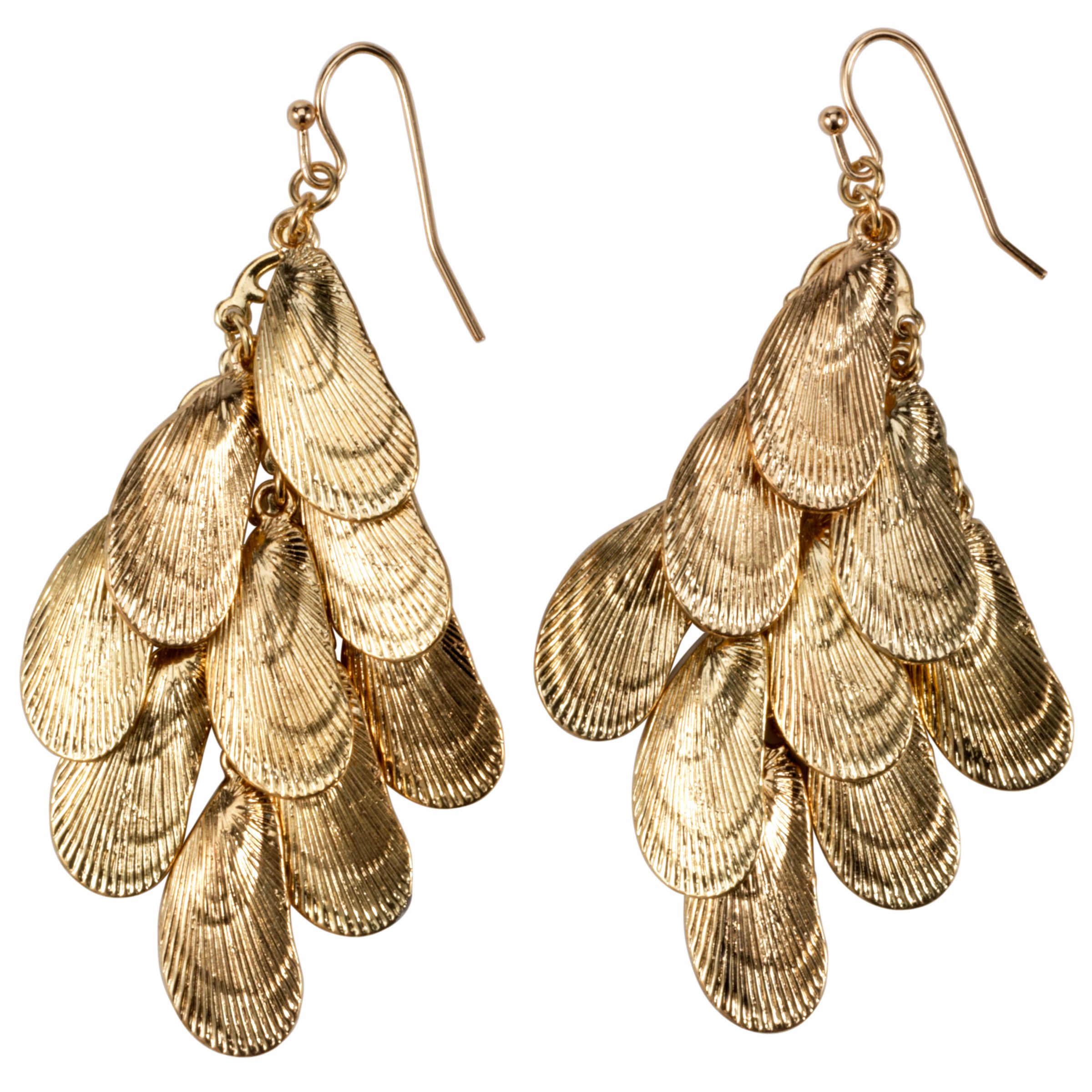 John Lewis Women Shell Chandelier Gold Earrings