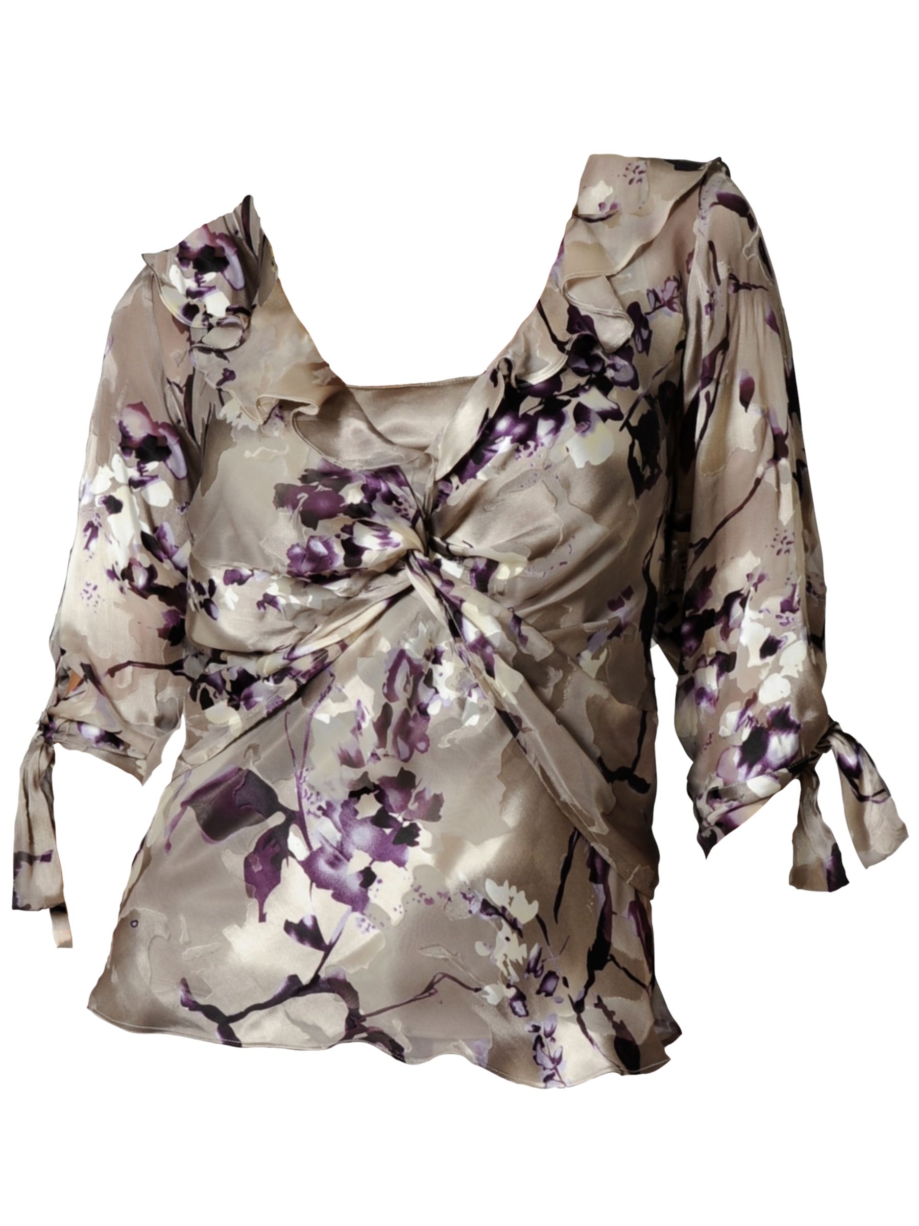 Blossom Print Devoré Blouse,