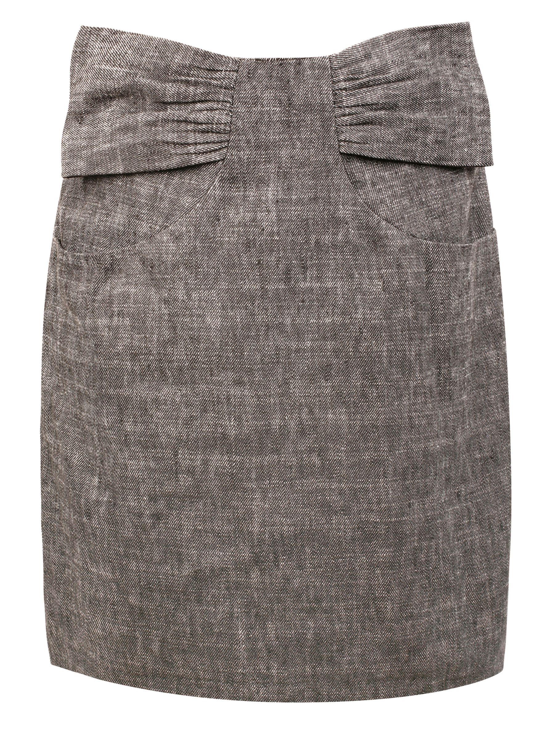 Jesiré Bow Front Twill Skirt, Grey