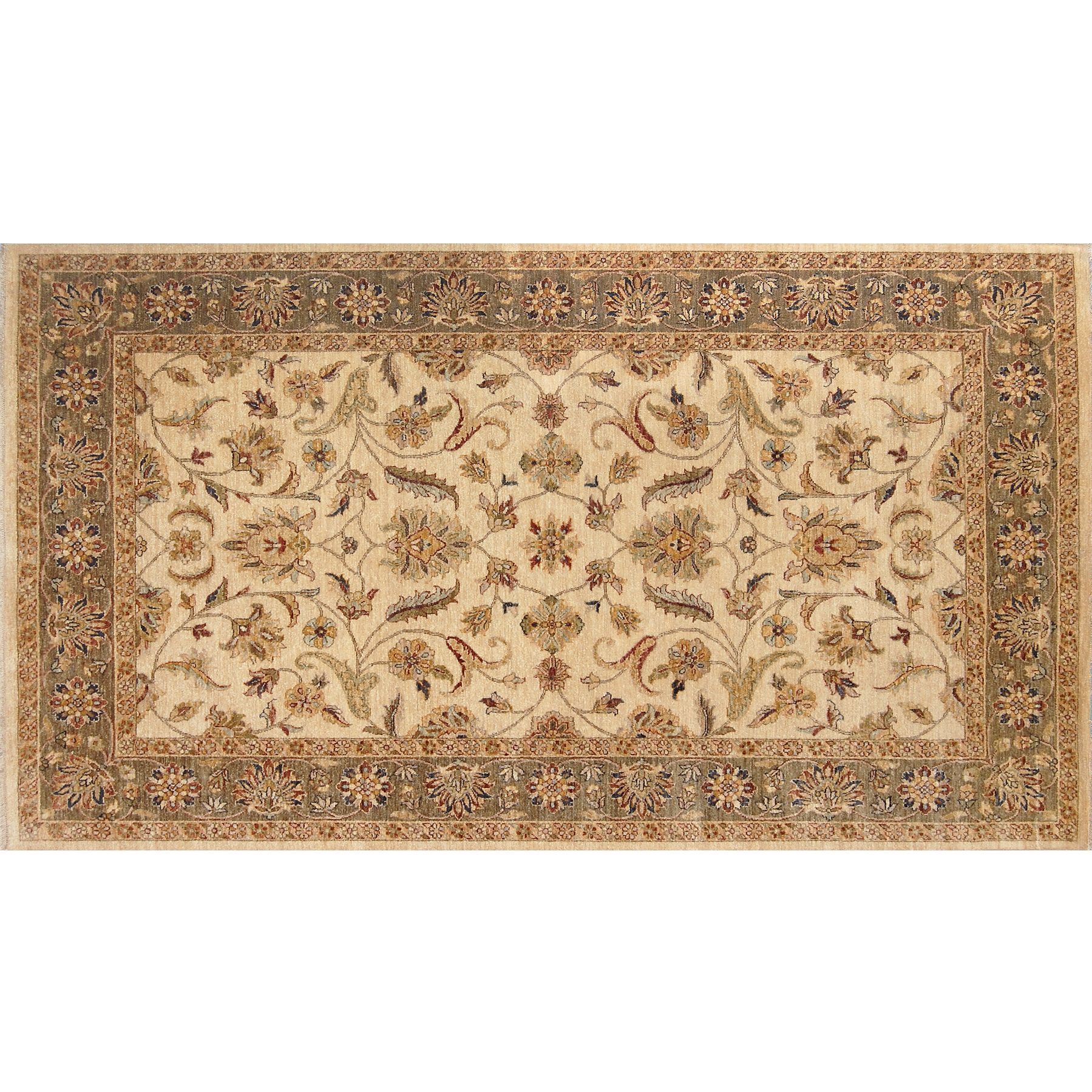 Gazni Rugs, Ivory/Green at John Lewis