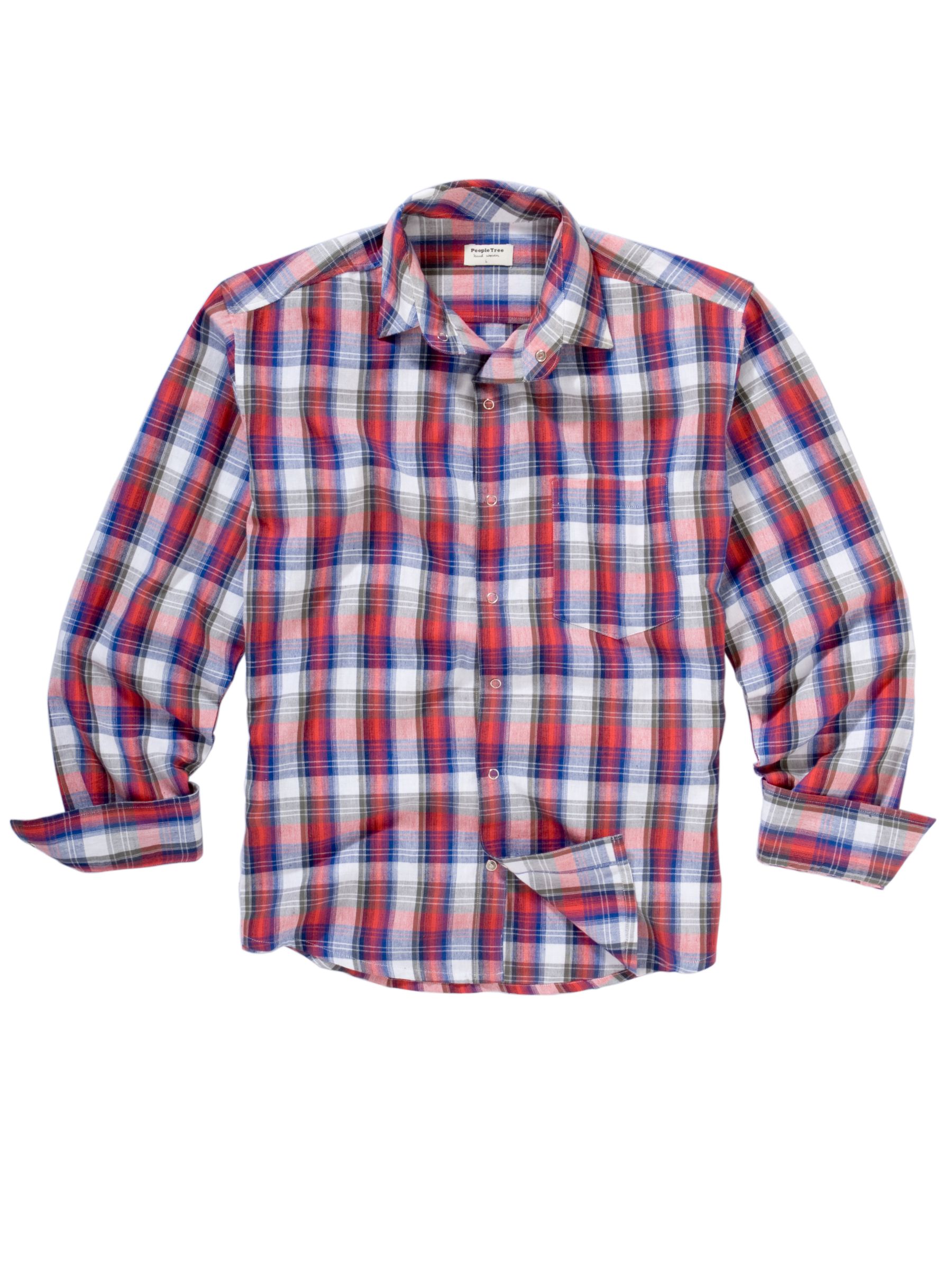 Emma Watson for People Tree Wentworth Boyfriend Fit Shirt Red Check L
