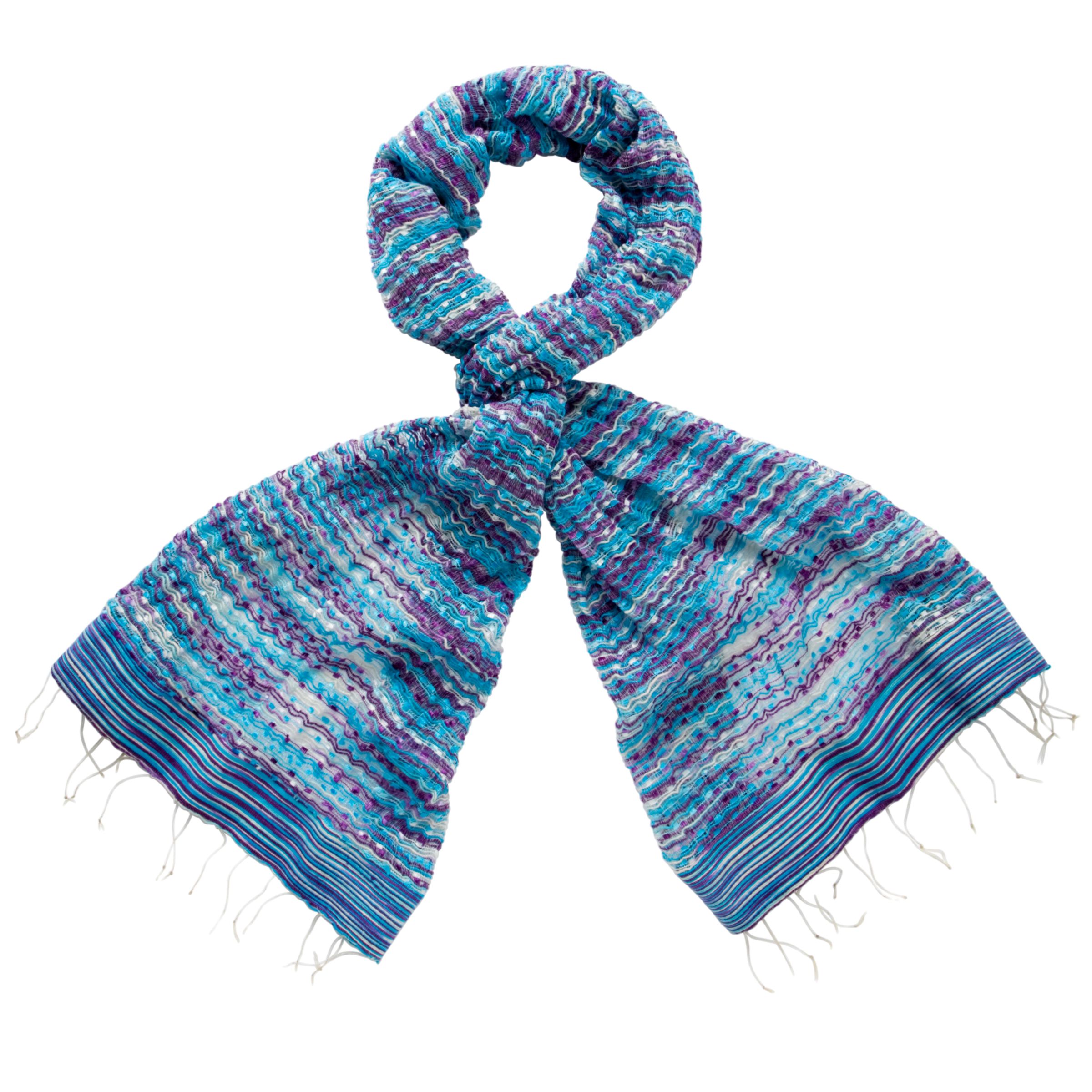 Click Here for John Lewis Ethnic Multi Stripe Scarf, Blue Multi