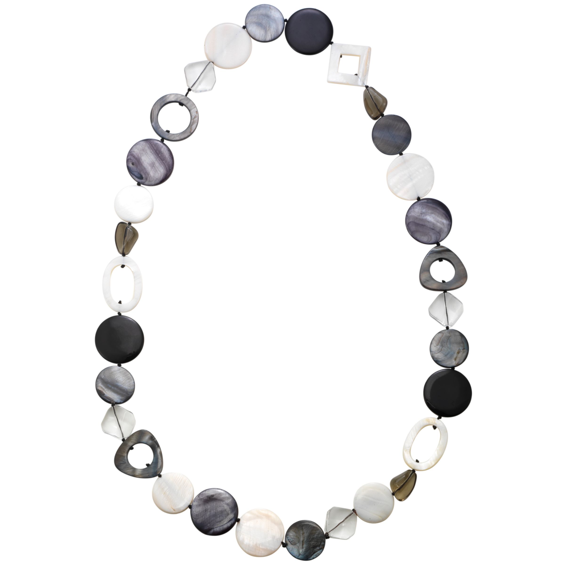 Gemstones, John Lewis Women Blue Agate and Oval Shell Long Necklace