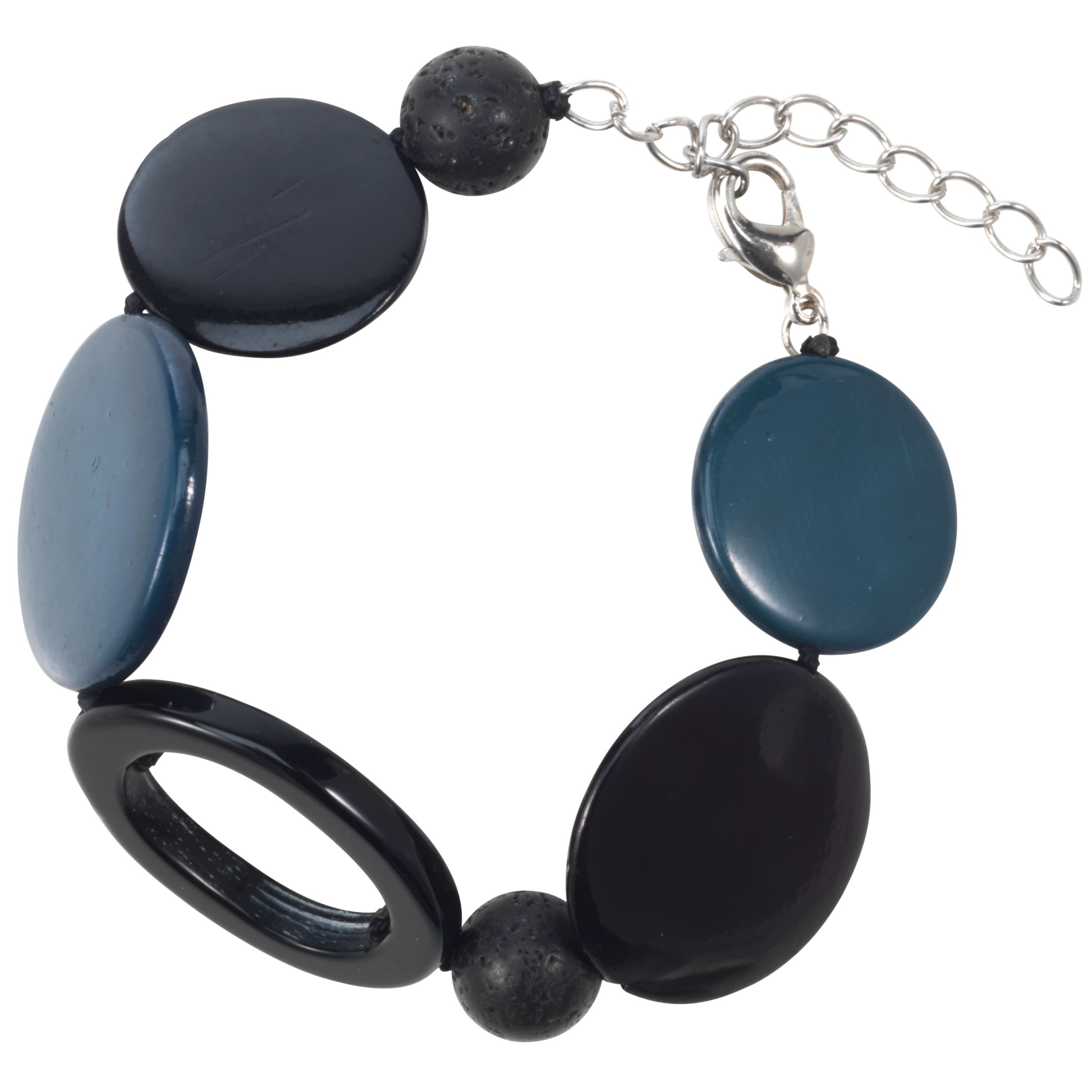 John Lewis Agate Multi Shape Bracelet, Blue