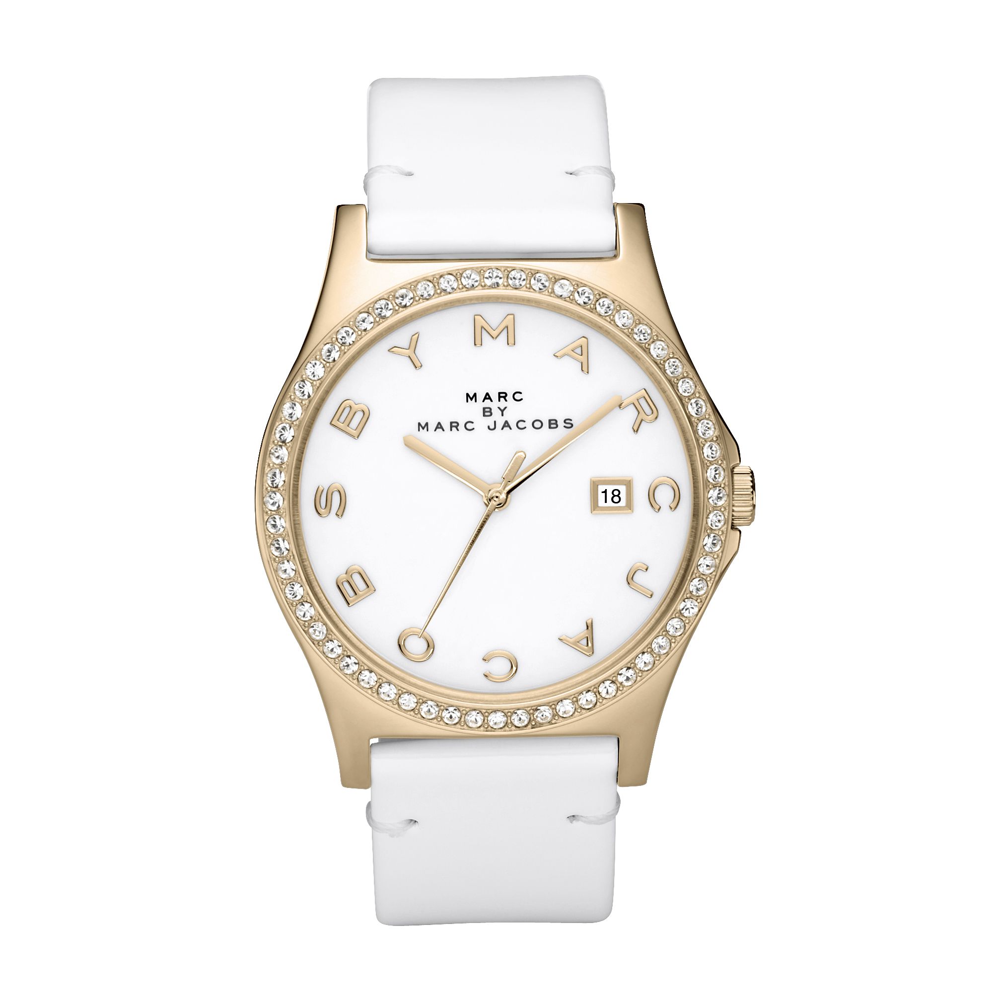 Marc by Marc Jacobs Women's Patent Leather Strap Watch, White at John Lewis