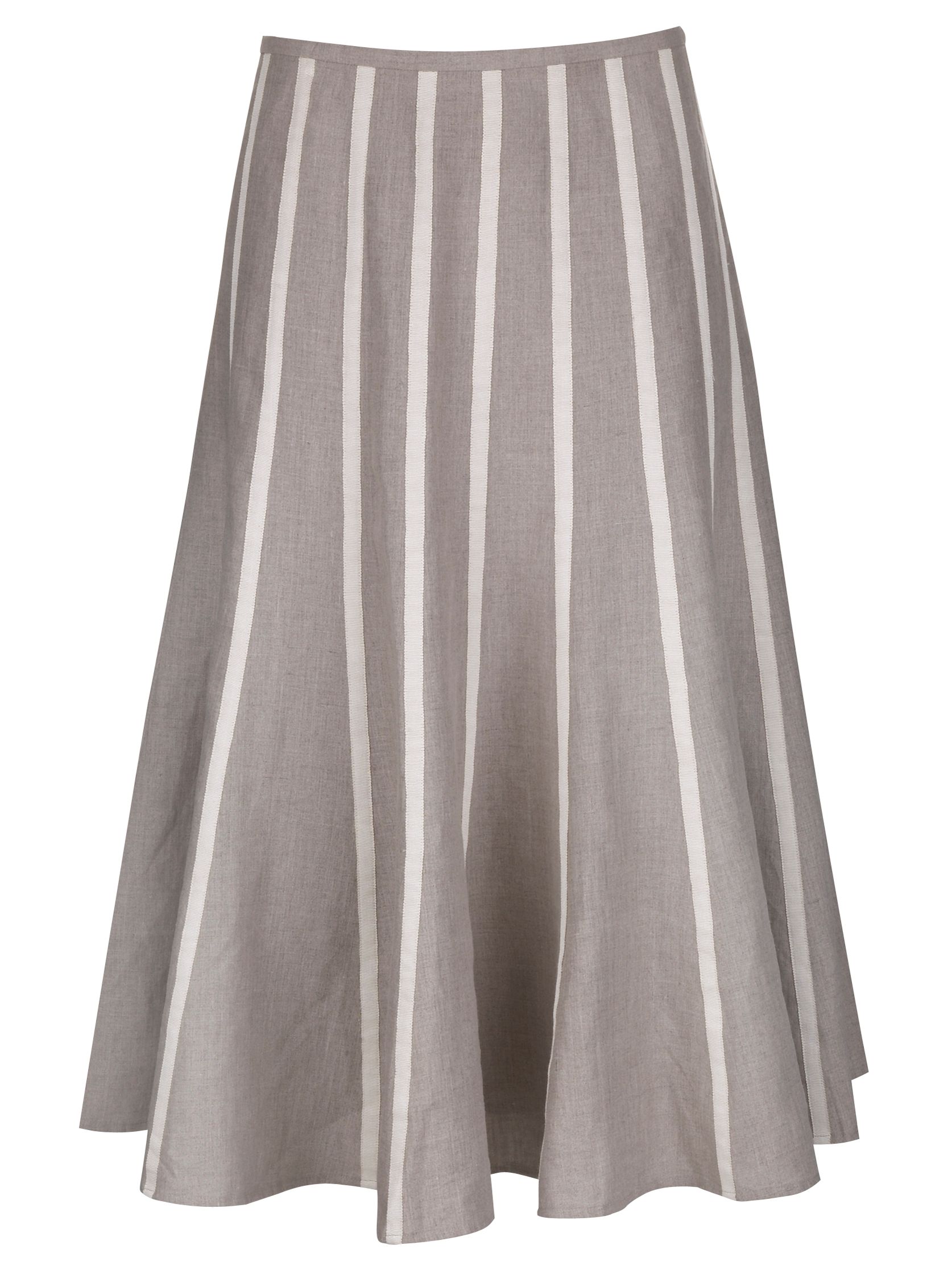 Fenn Wright Manson Stripe Linen Skirt, Mortar/Canvas