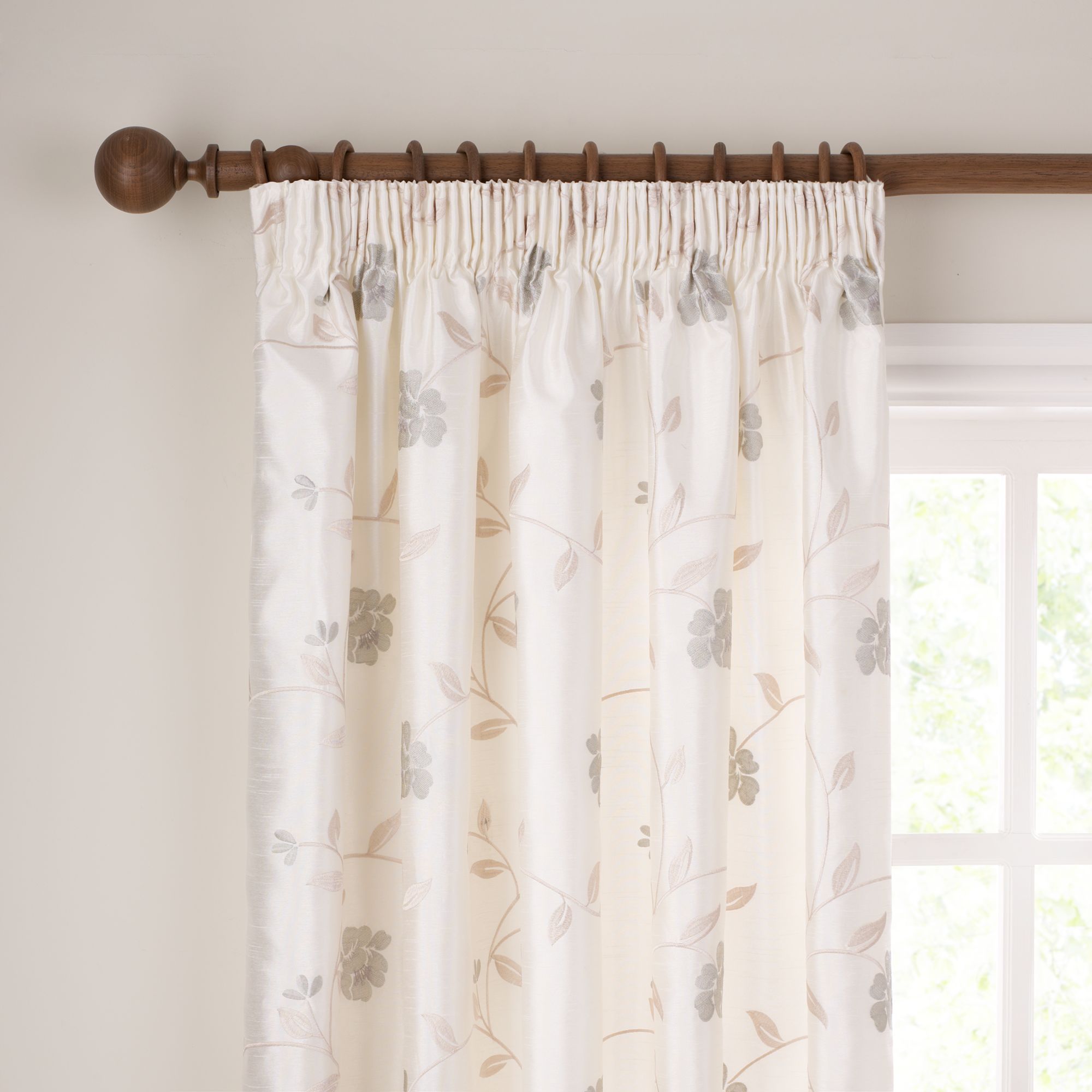 Pemberley Rose Pencil Pleat Curtains,