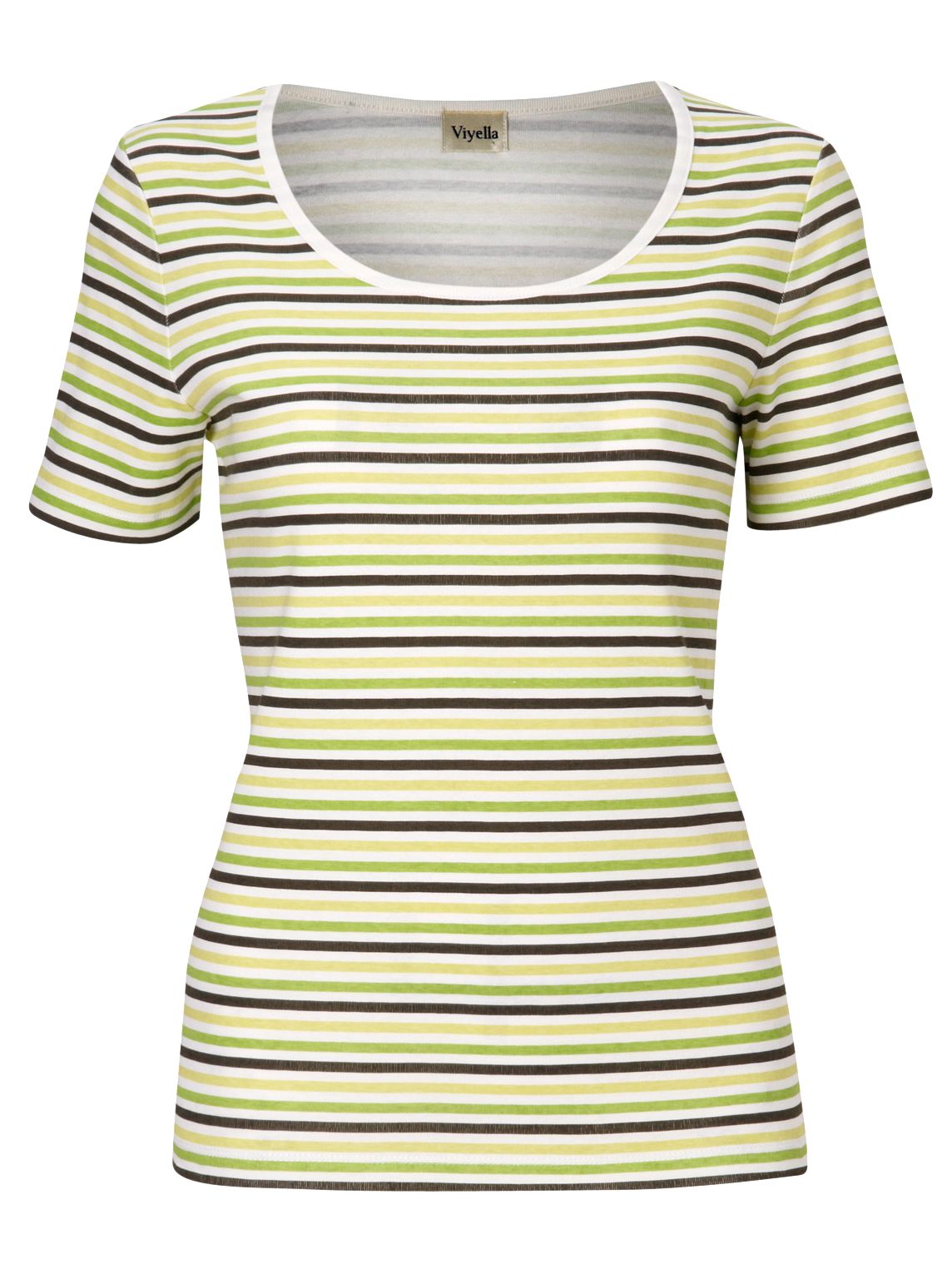 Viyella Posh Stripe Short Sleeve Top, Pistachio By Viyella