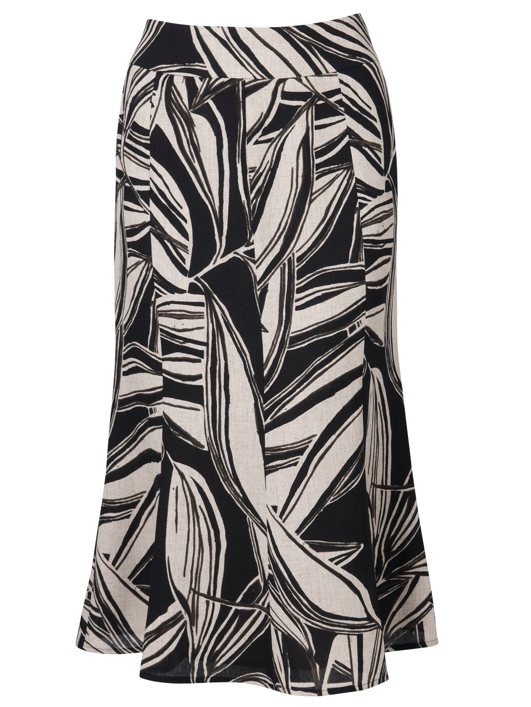 Viyella Leaf Print Skirt, Natural